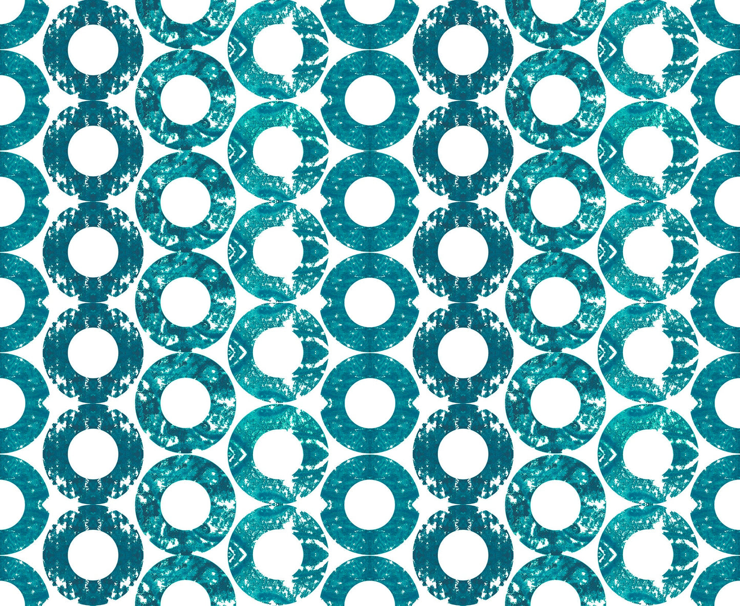Geometric Saturn Teal Wallpaper
