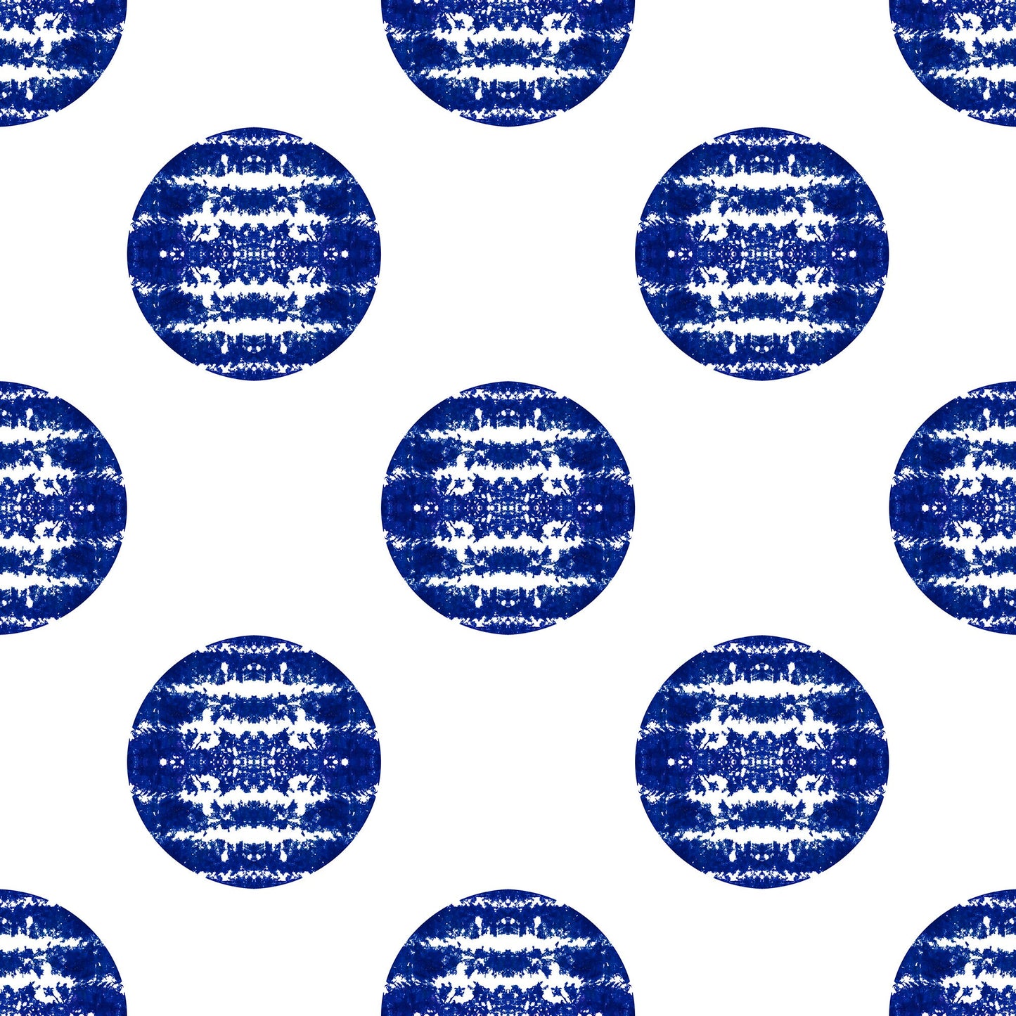 Chinoiseries Happiness Non-Woven Matte Wallpaper - Blue Large Motif Polka Dots - Non-Pasted Modern Wallpaper Roll