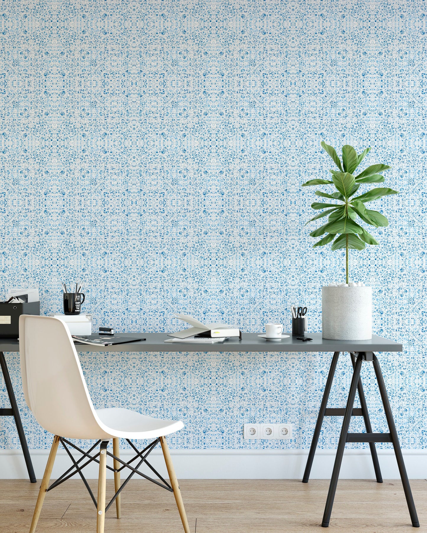 Romantic Luxembourg 'Bleu' Wallpaper