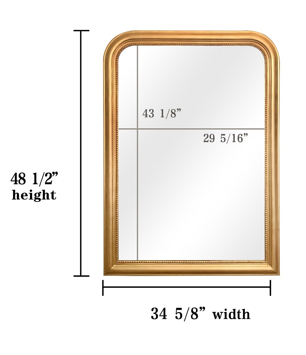 Traditional Arched Decorative 'Duparc' Wall Mirror - Hand Painted Solid Wood Frame - Modern Mirror
