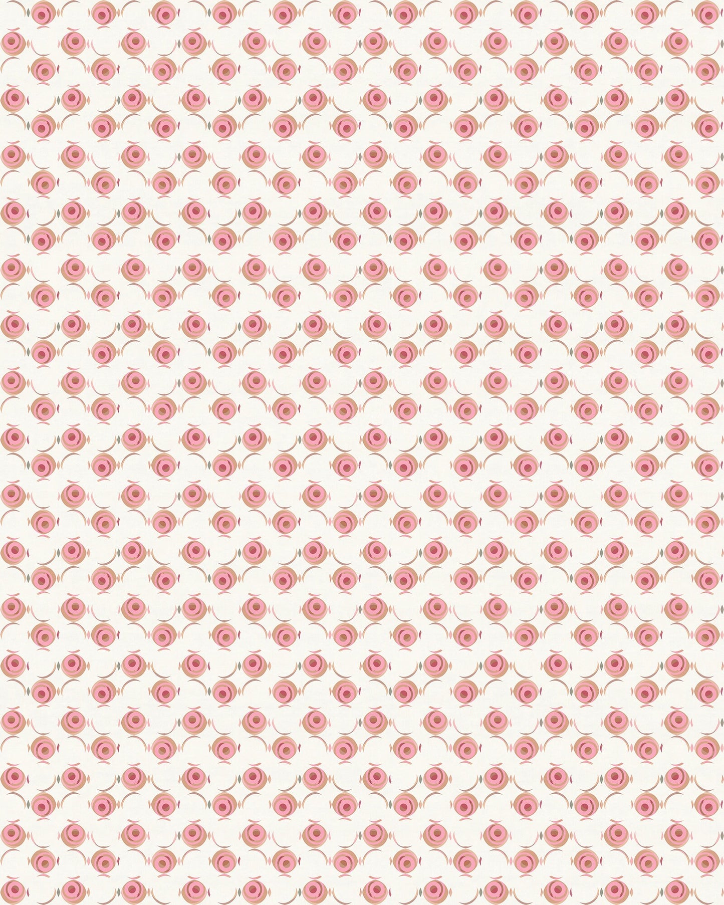 Rosebud Indoor/Outdoor Washable Floor Covering - Pink Bohemian Geometric Floral - 2-Ply Vinyl with Non-Slip Latex Backing