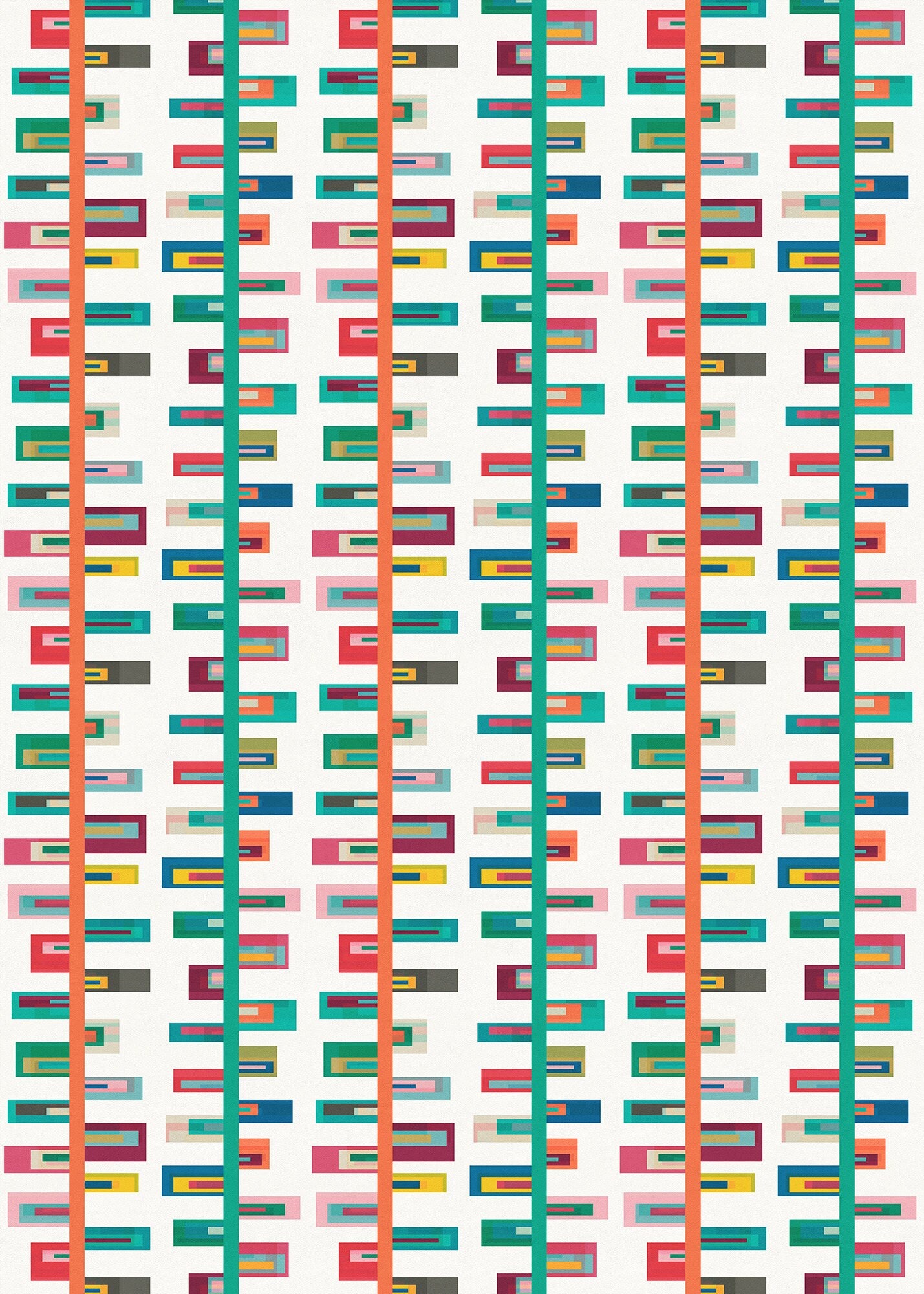 Keep Climbing Versatile Indoor/Outdoor Washable Rug - Mid-Century Multi-Color Striped - Vinyl with Non-Slip Backing