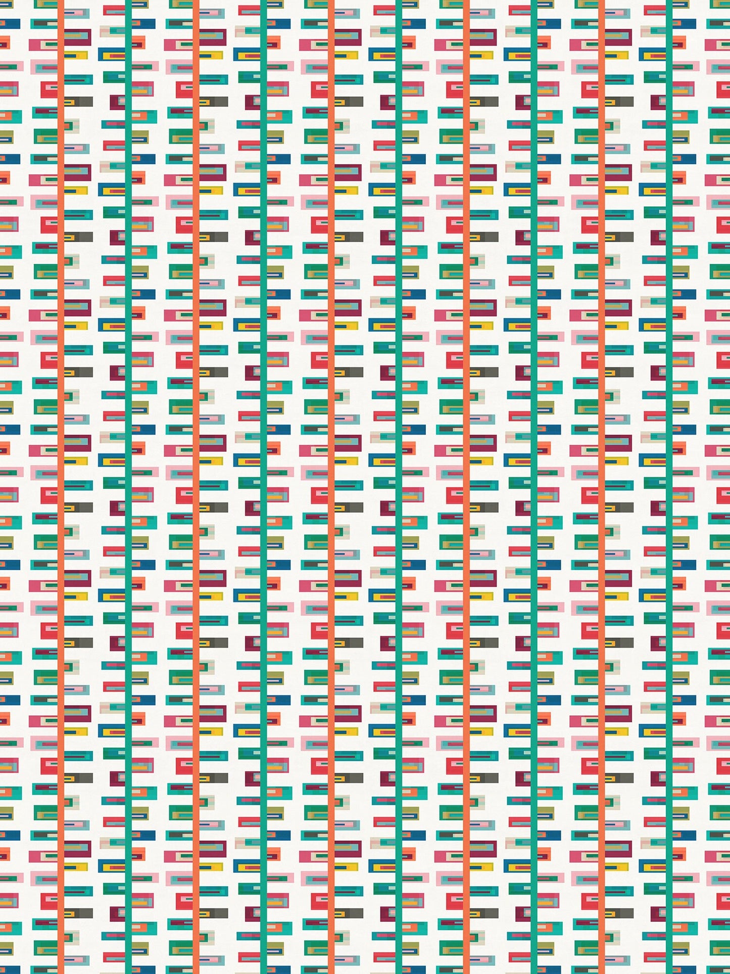 Keep Climbing Versatile Indoor/Outdoor Washable Rug - Mid-Century Multi-Color Striped - Vinyl with Non-Slip Backing