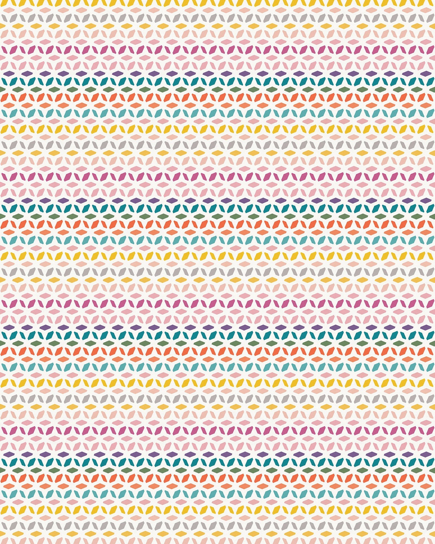Gemstones Versatile Indoor/Outdoor Washable Rug - Multicolor Mid-Century Geometric - Vinyl with Non-Slip Latex Backing