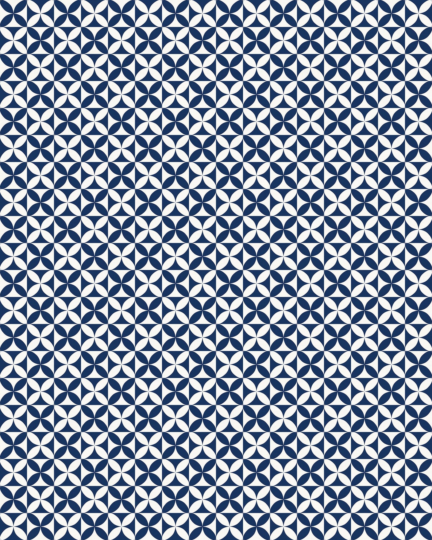 Fleur in Navy Versatile Vinyl Indoor/Outdoor Washable Rug - Contemporary Coastal Blue Geometric - Vinyl with Non-Slip Latex Backing