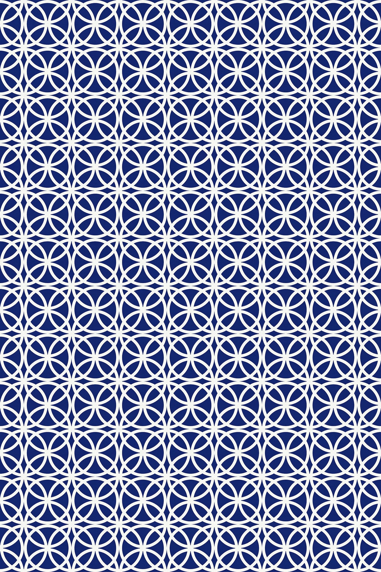 Chicago Versatile Indoor/Outdoor Washable Rug - Modern, Contemporary Navy Blue Geometric - Vinyl with Non-Slip Backing