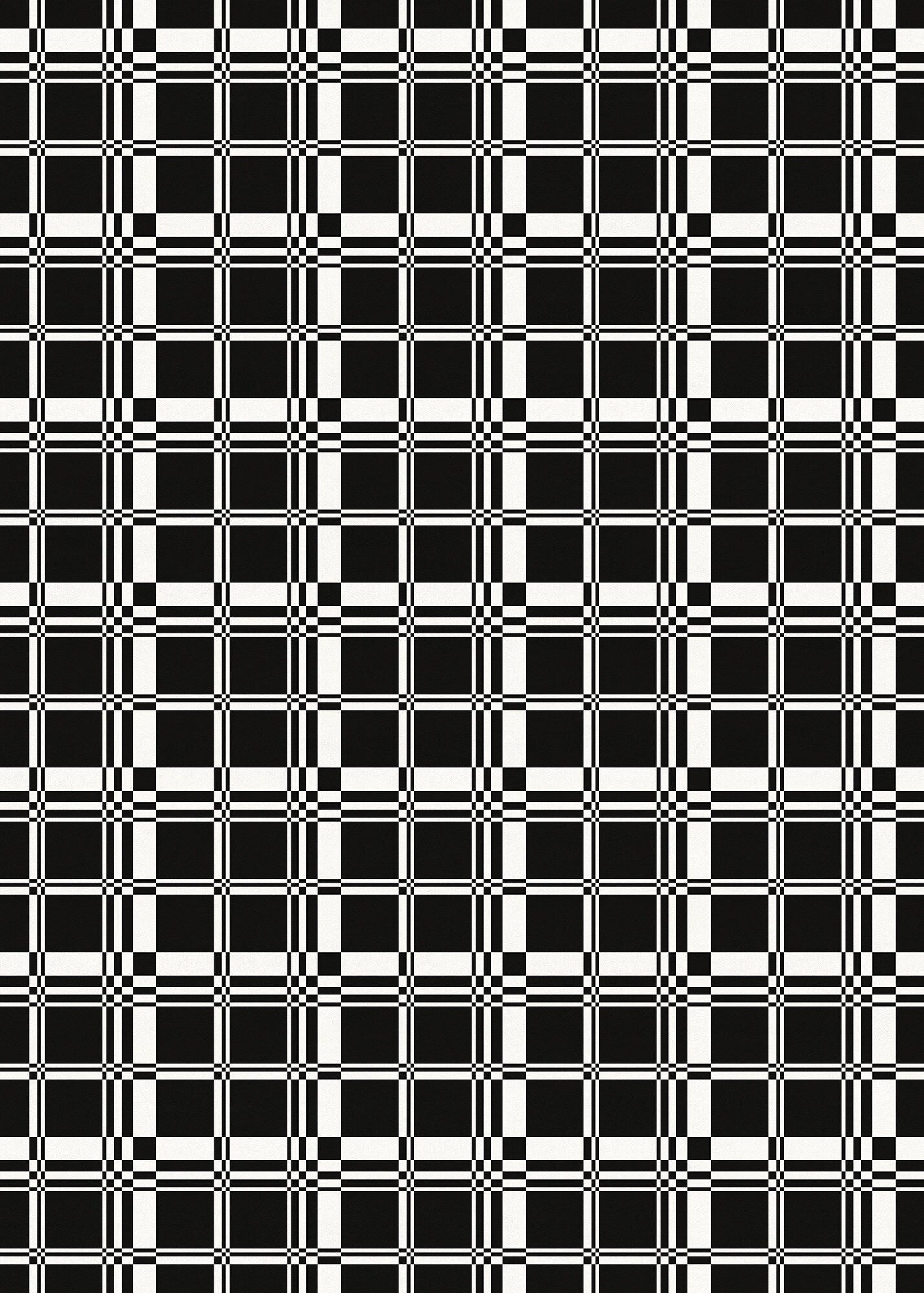 Checkmate Plaid Versatile Indoor/Outdoor Washable Rug - Modern Industrial Black Plaid - Vinyl with Non-Slip Latex Backing