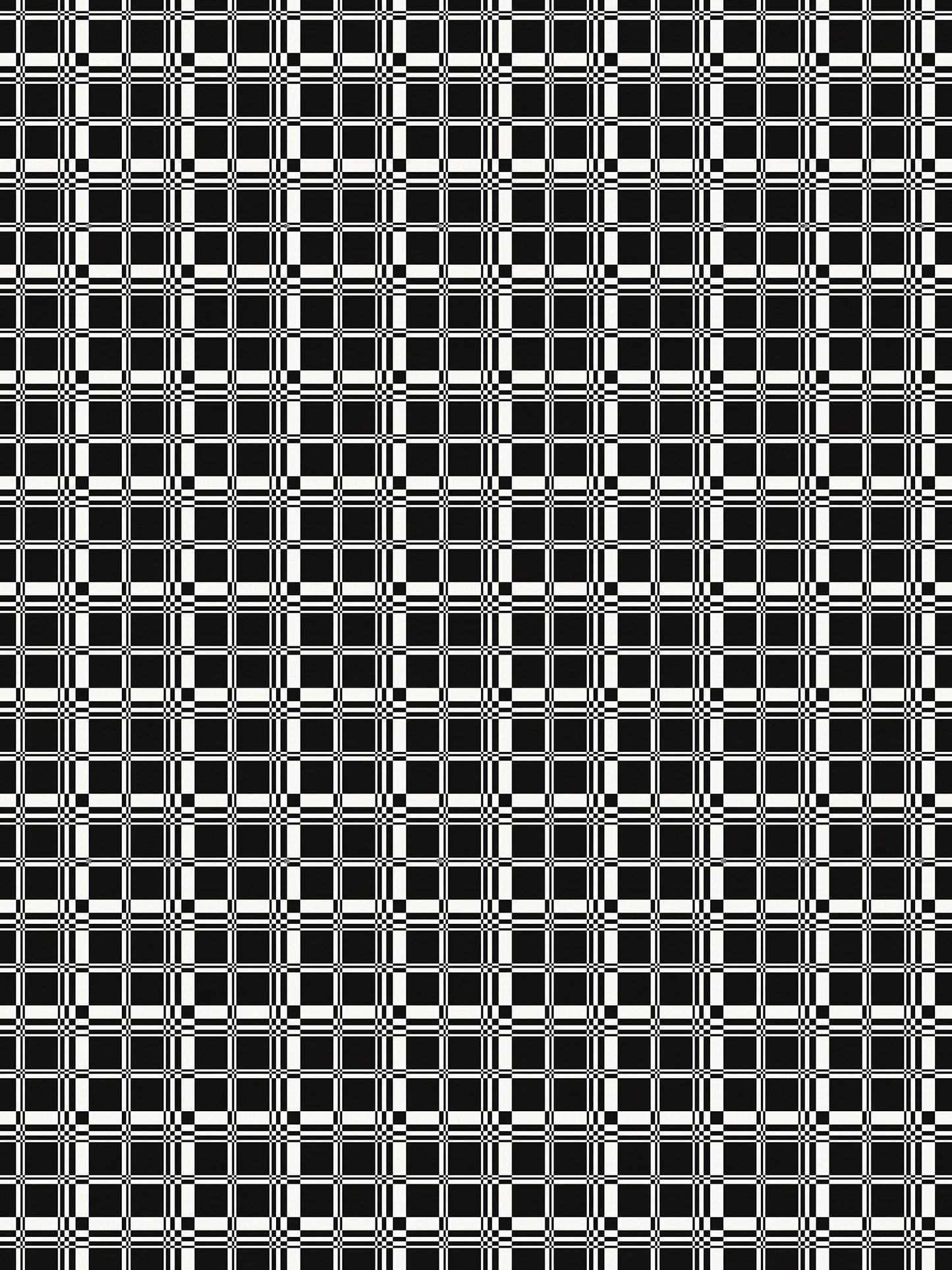 Checkmate Plaid Versatile Indoor/Outdoor Washable Rug - Modern Industrial Black Plaid - Vinyl with Non-Slip Latex Backing