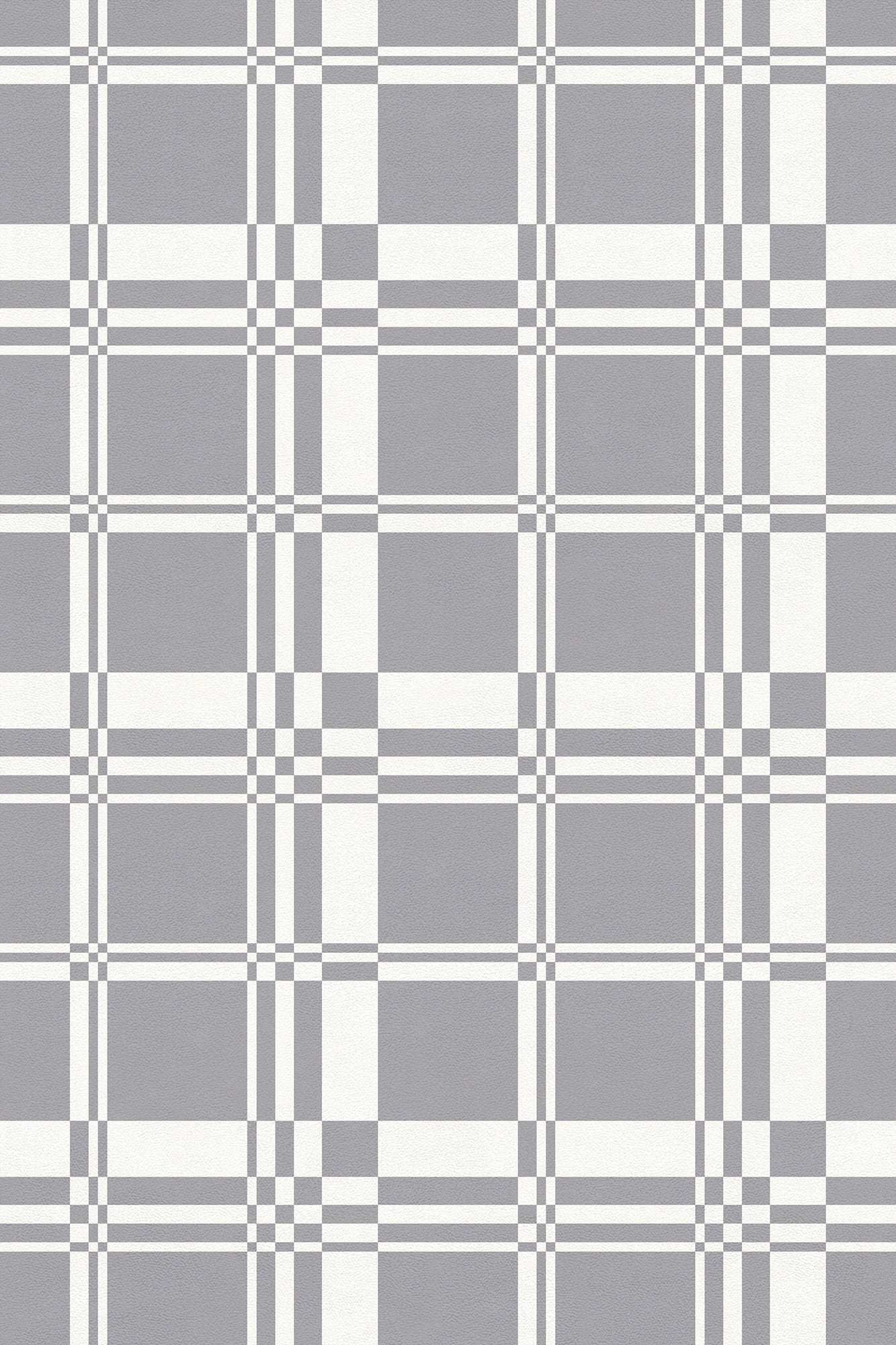 Ivy League Versatile Indoor/Outdoor Washable Rug - Gray Modern Farmhouse Plaid - Ply Vinyl with Non-Slip Latex Backing