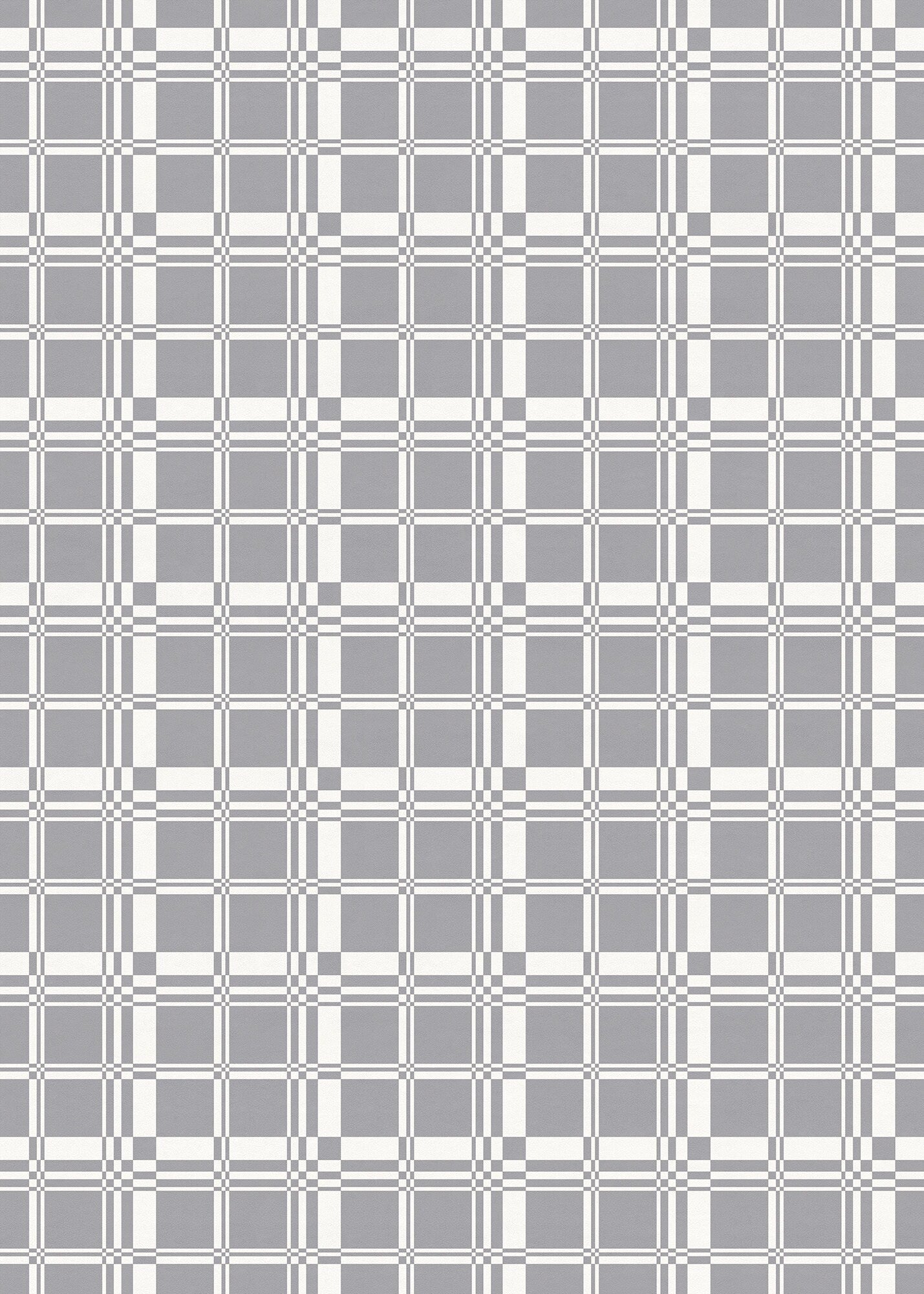Ivy League Versatile Indoor/Outdoor Washable Rug - Gray Modern Farmhouse Plaid - Ply Vinyl with Non-Slip Latex Backing