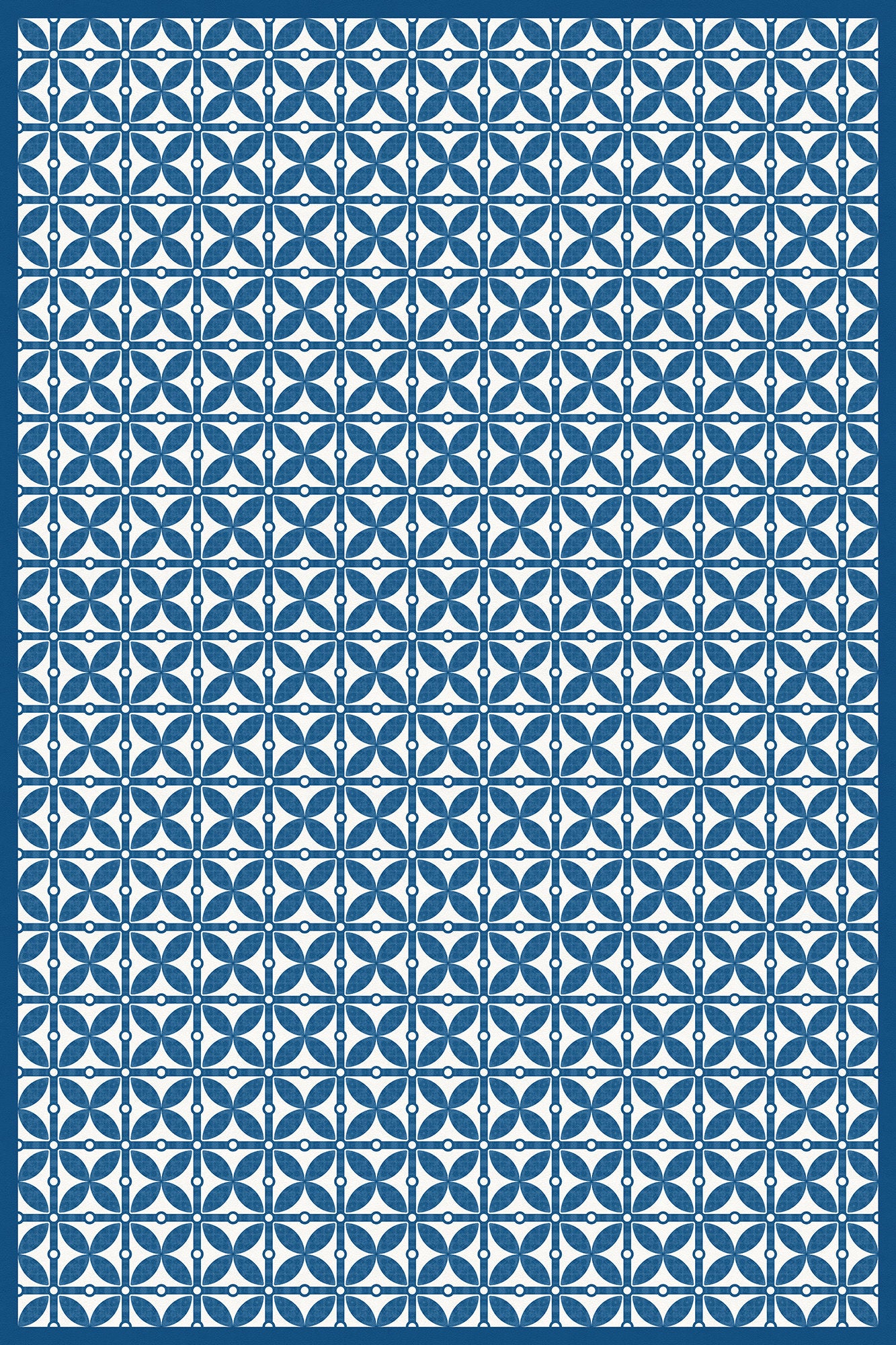 Charleston Versatile Indoor/Outdoor Washable Rug - Contemporary Coastal Geometric Blue - Vinyl with Non-Slip Latex Backing