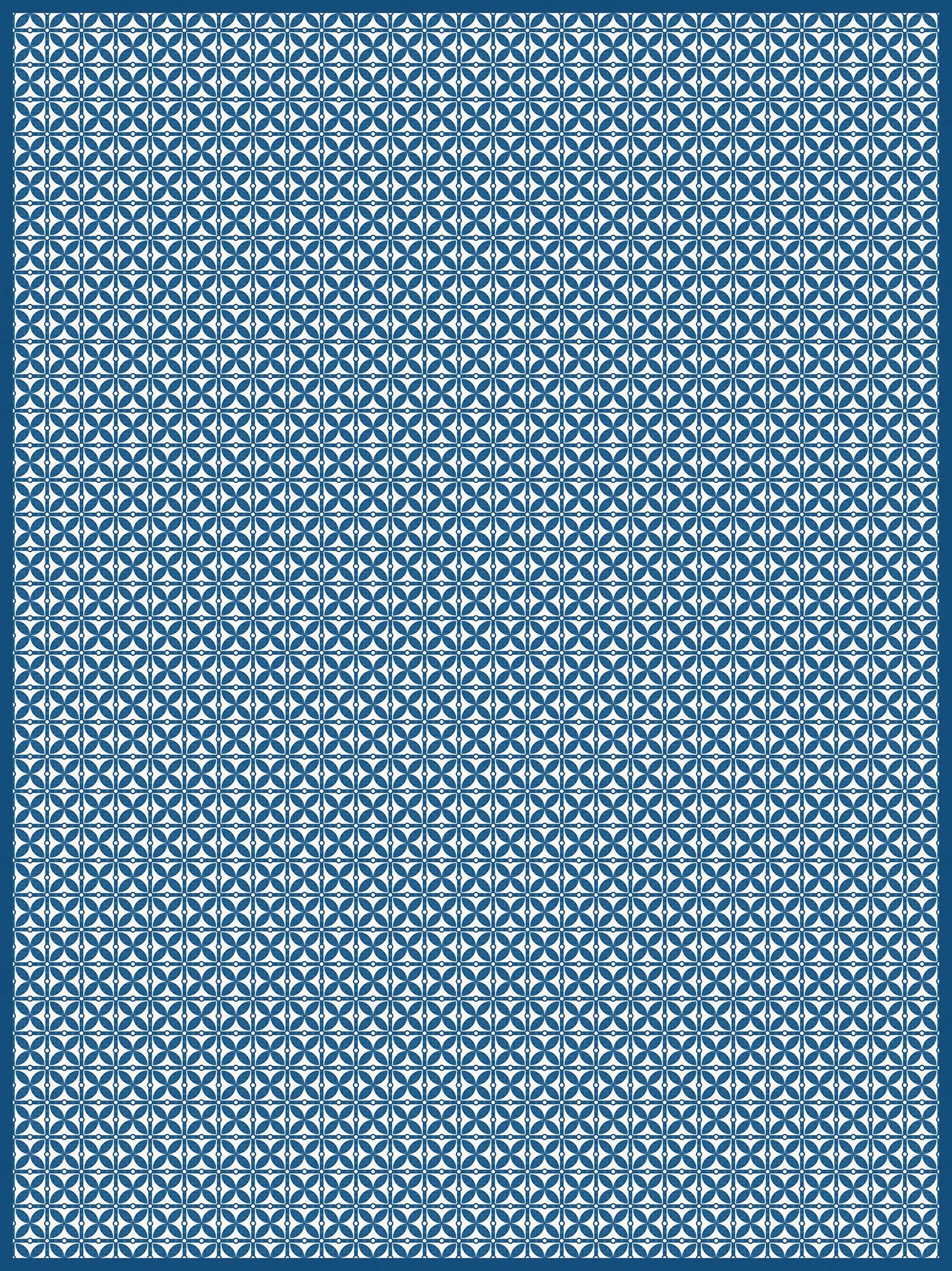 Charleston Versatile Indoor/Outdoor Washable Rug - Contemporary Coastal Geometric Blue - Vinyl with Non-Slip Latex Backing