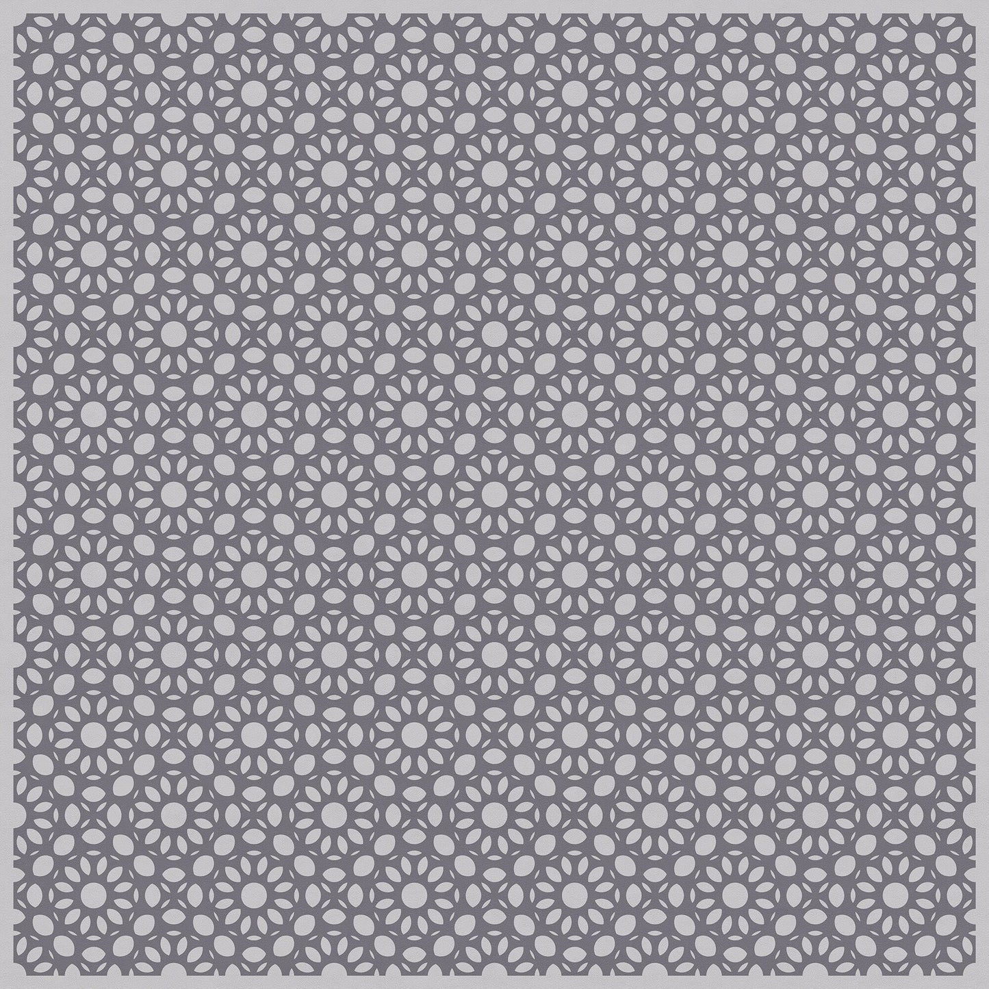 Dahlia Square Versatile Indoor/Outdoor Washable Rug - Modern Farmhouse Gray Geometric - Vinyl with Non-Slip Latex Backing