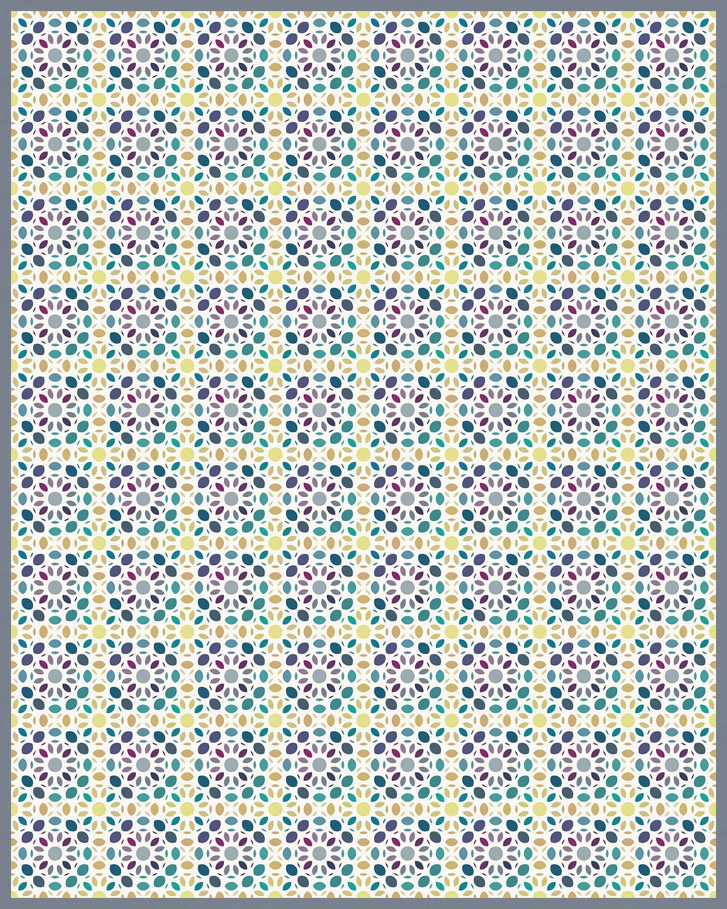 Bali Dance Versatile Indoor/Outdoor Rug - Multi-Color Mid-Century Mosaic - Vinyl with Non-Slip Latex Backing