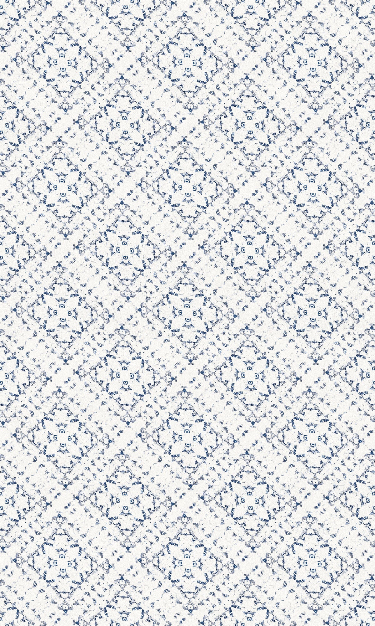 Royal Lace Indoor/Outdoor Washable Floor Covering - Blue, White Modern Farmhouse - 2-Ply Vinyl with Non-Slip Latex Backing