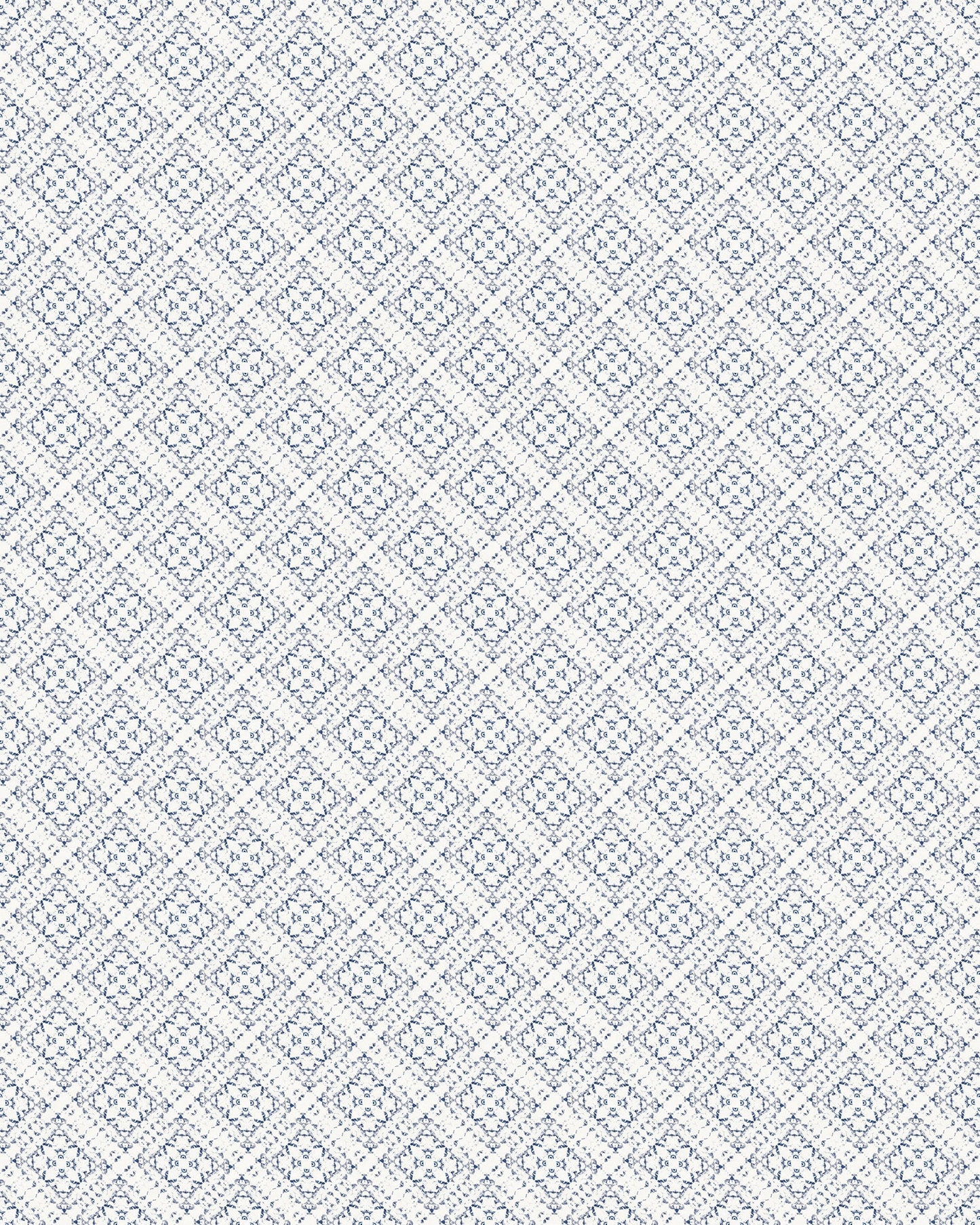 Royal Lace Indoor/Outdoor Washable Floor Covering - Blue, White Modern Farmhouse - 2-Ply Vinyl with Non-Slip Latex Backing