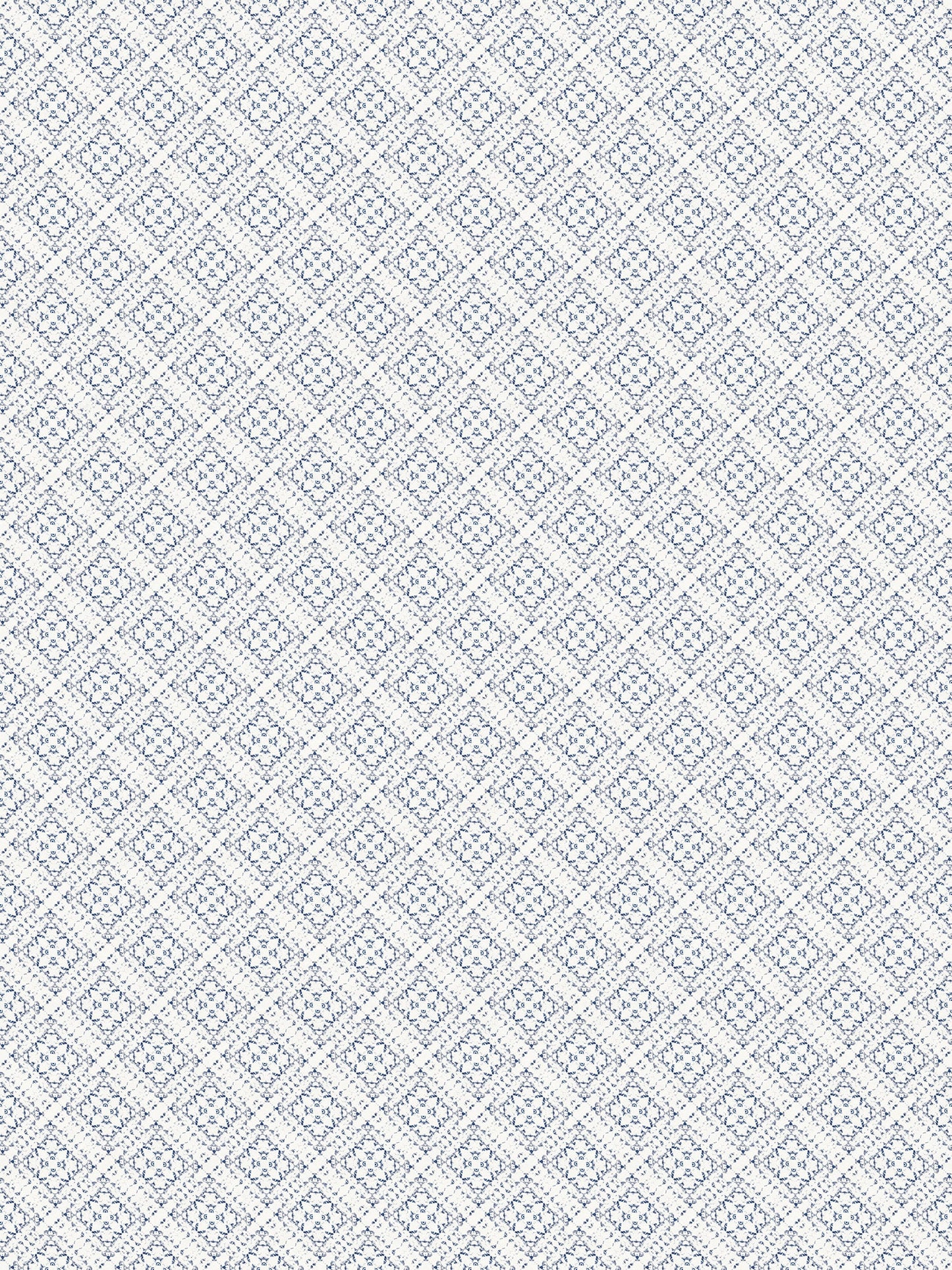 Royal Lace Indoor/Outdoor Washable Floor Covering - Blue, White Modern Farmhouse - 2-Ply Vinyl with Non-Slip Latex Backing