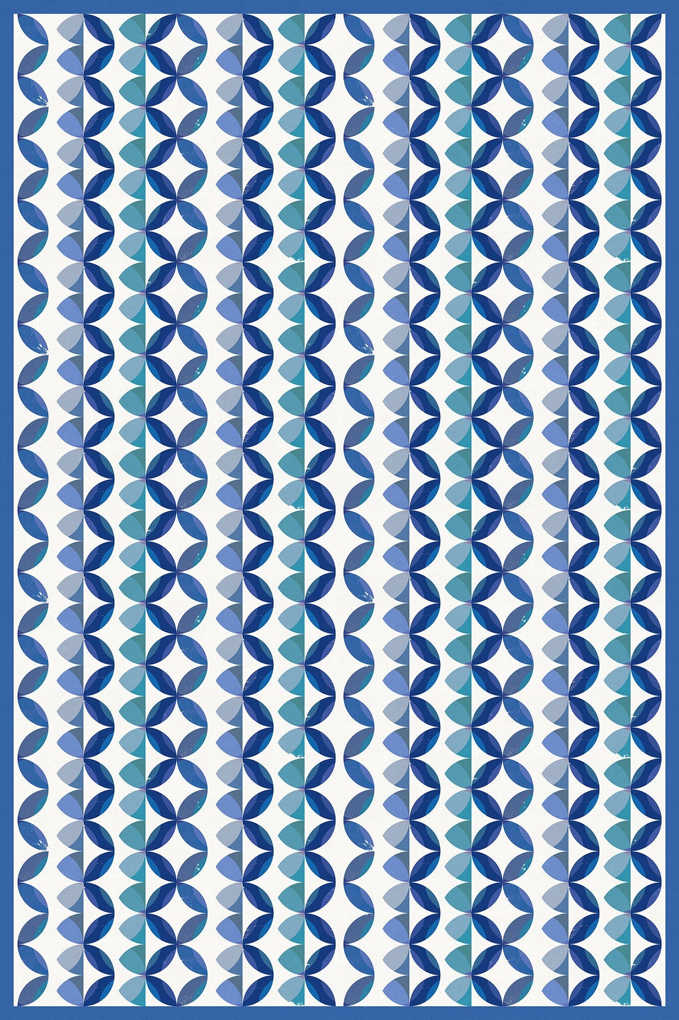 Ripple Indoor/Outdoor Washable Floor Covering - Blue Modern Coastal - 2-Ply Vinyl with Non-Slip Latex Backing