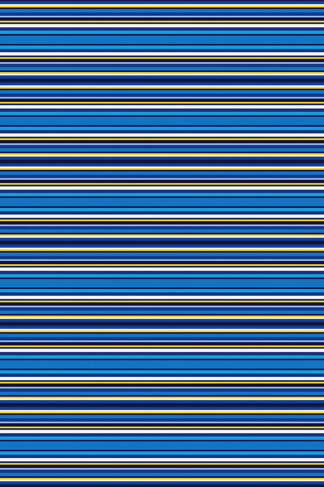 Blue Cabana Stripes Versatile Indoor/Outdoor Washable Rug - Blue, Yellow Modern Coastal Stripes - Vinyl with Non-Slip Latex Backing