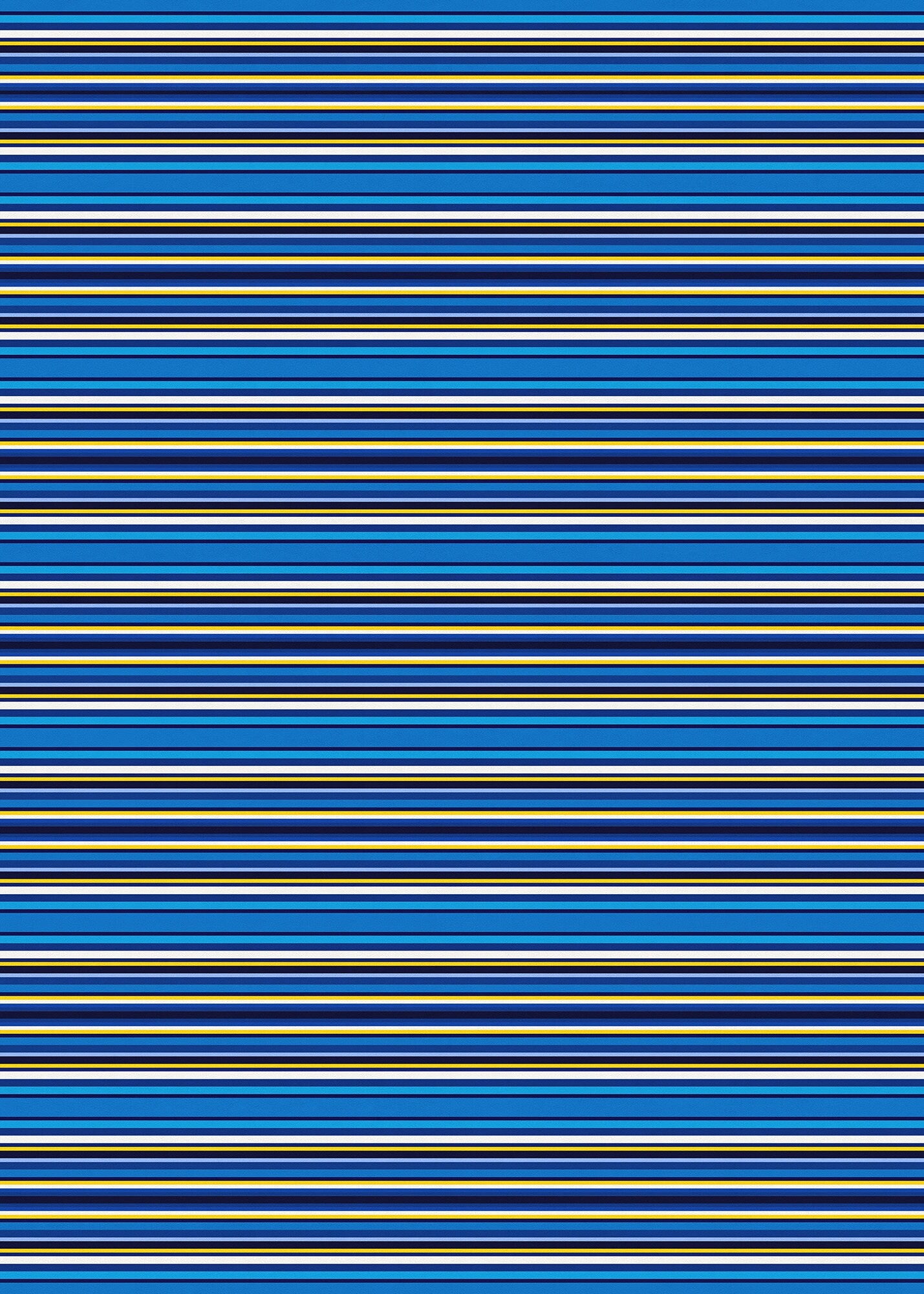 Blue Cabana Stripes Versatile Indoor/Outdoor Washable Rug - Blue, Yellow Modern Coastal Stripes - Vinyl with Non-Slip Latex Backing