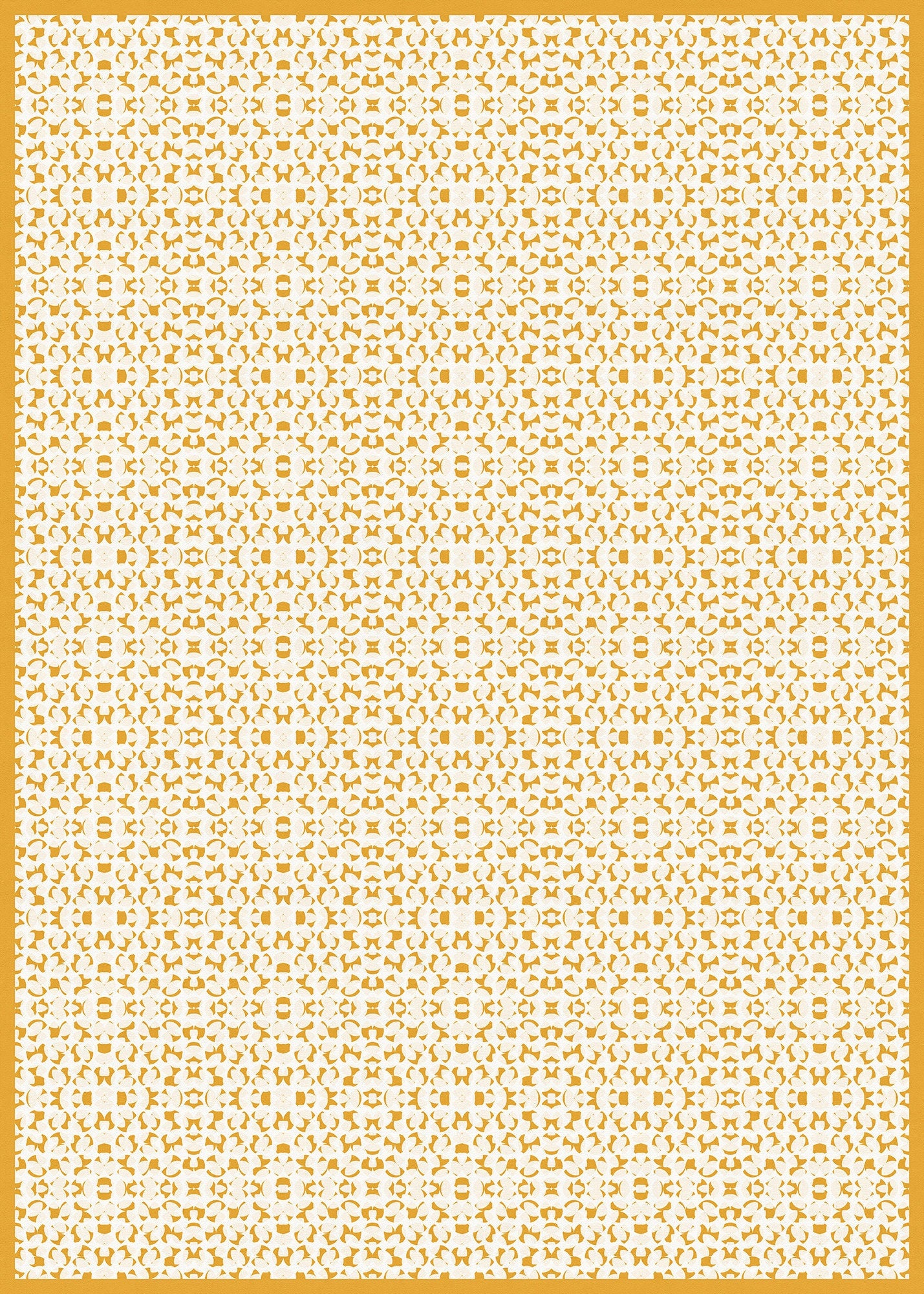 Sunglow Indoor/Outdoor Washable Floor Covering - Yellow, Orange Mid-Century - 2-Ply Vinyl with Non-Slip Latex Backing
