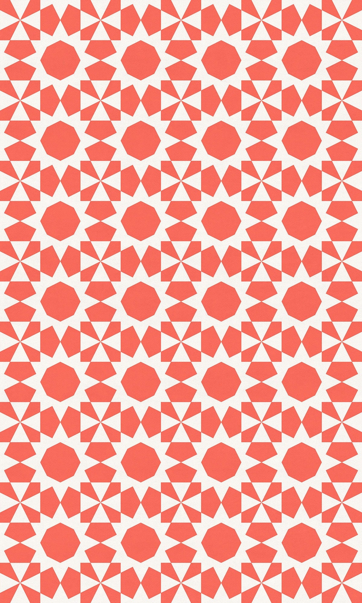Tan Lines Indoor/Outdoor Washable Floor Covering - Orange, Coral Mid-Century Geometric - 2-Ply Vinyl with Non-Slip Latex Backing