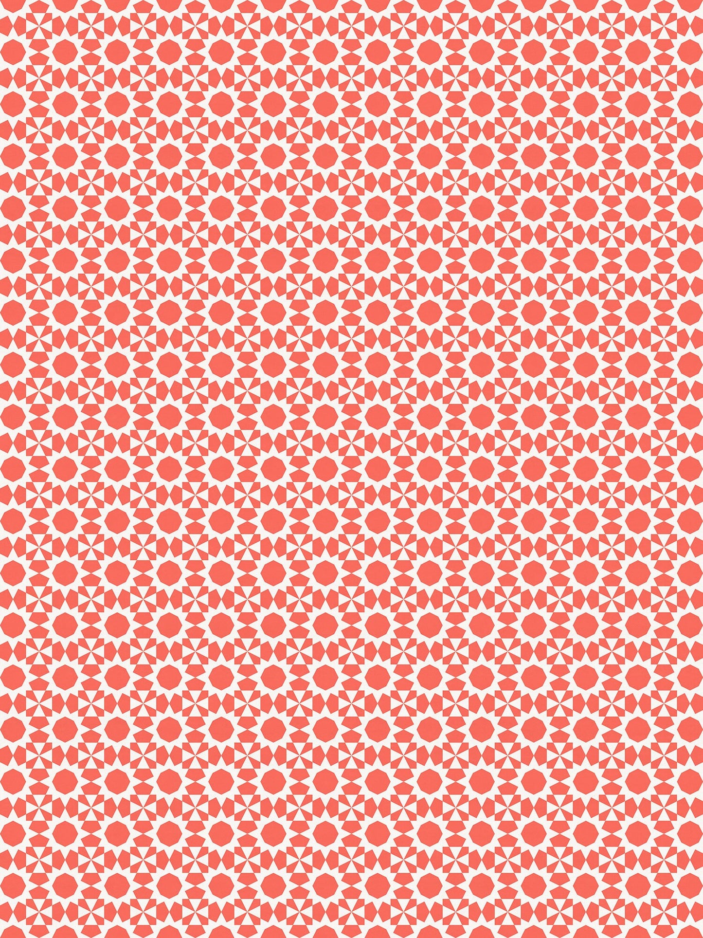 Tan Lines Indoor/Outdoor Washable Floor Covering - Orange, Coral Mid-Century Geometric - 2-Ply Vinyl with Non-Slip Latex Backing