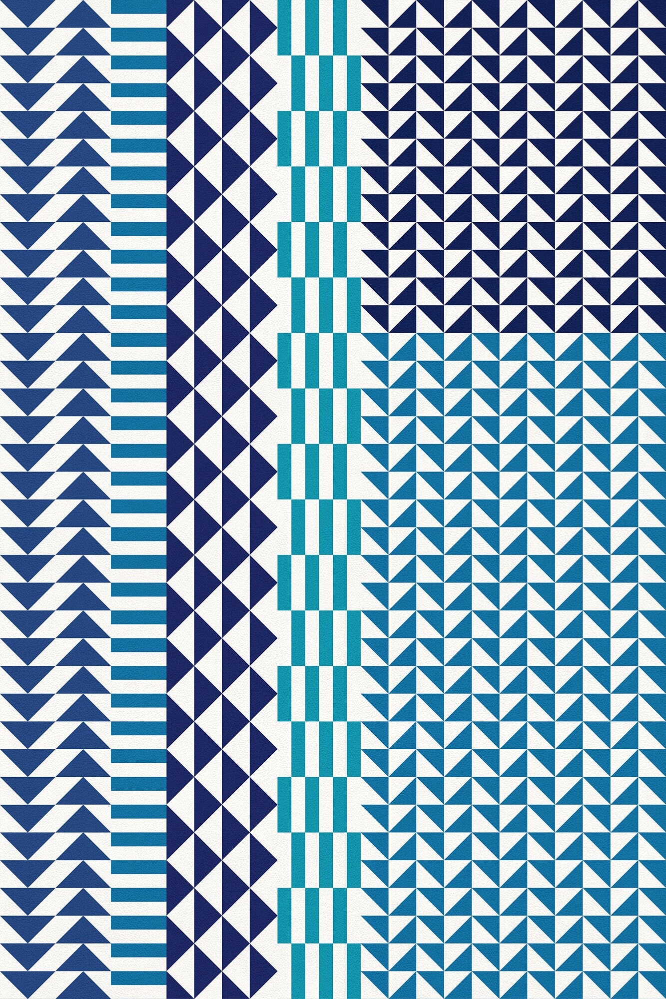 Bondurant Versatile Indoor/Outdoor Washable Rug - Southwestern Blue - Coastal Blue - Vinyl with Non-Slip Latex Backing