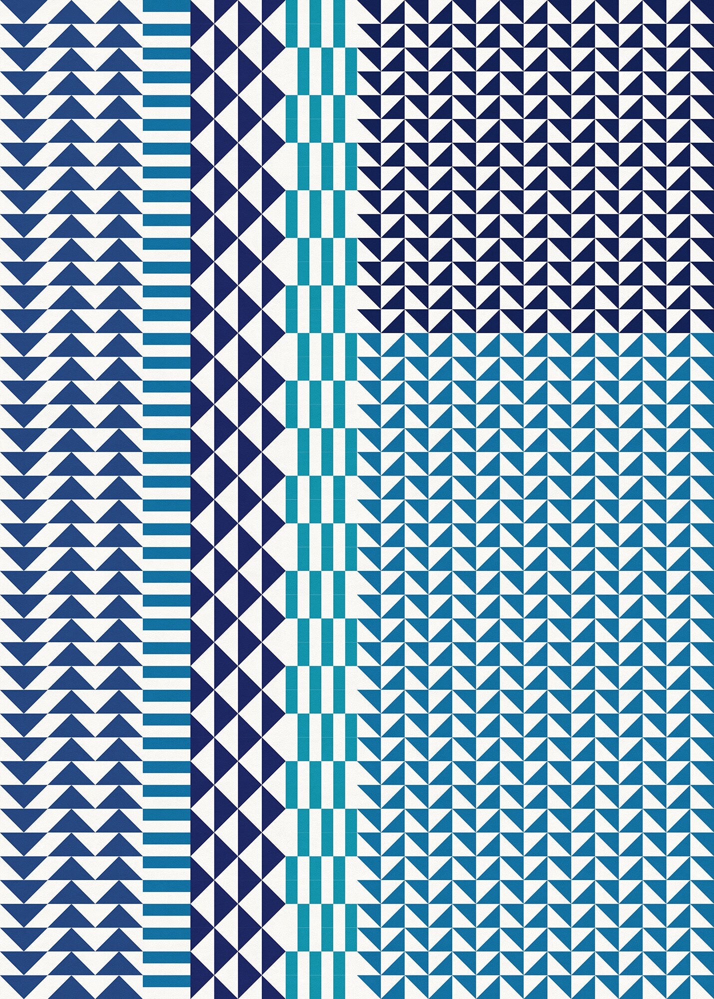 Bondurant Versatile Indoor/Outdoor Washable Rug - Southwestern Blue - Coastal Blue - Vinyl with Non-Slip Latex Backing