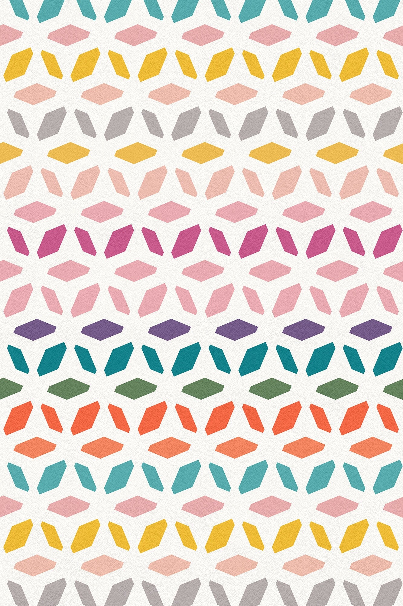 Gemstones Versatile Indoor/Outdoor Washable Rug - Multicolor Mid-Century Geometric - Vinyl with Non-Slip Latex Backing