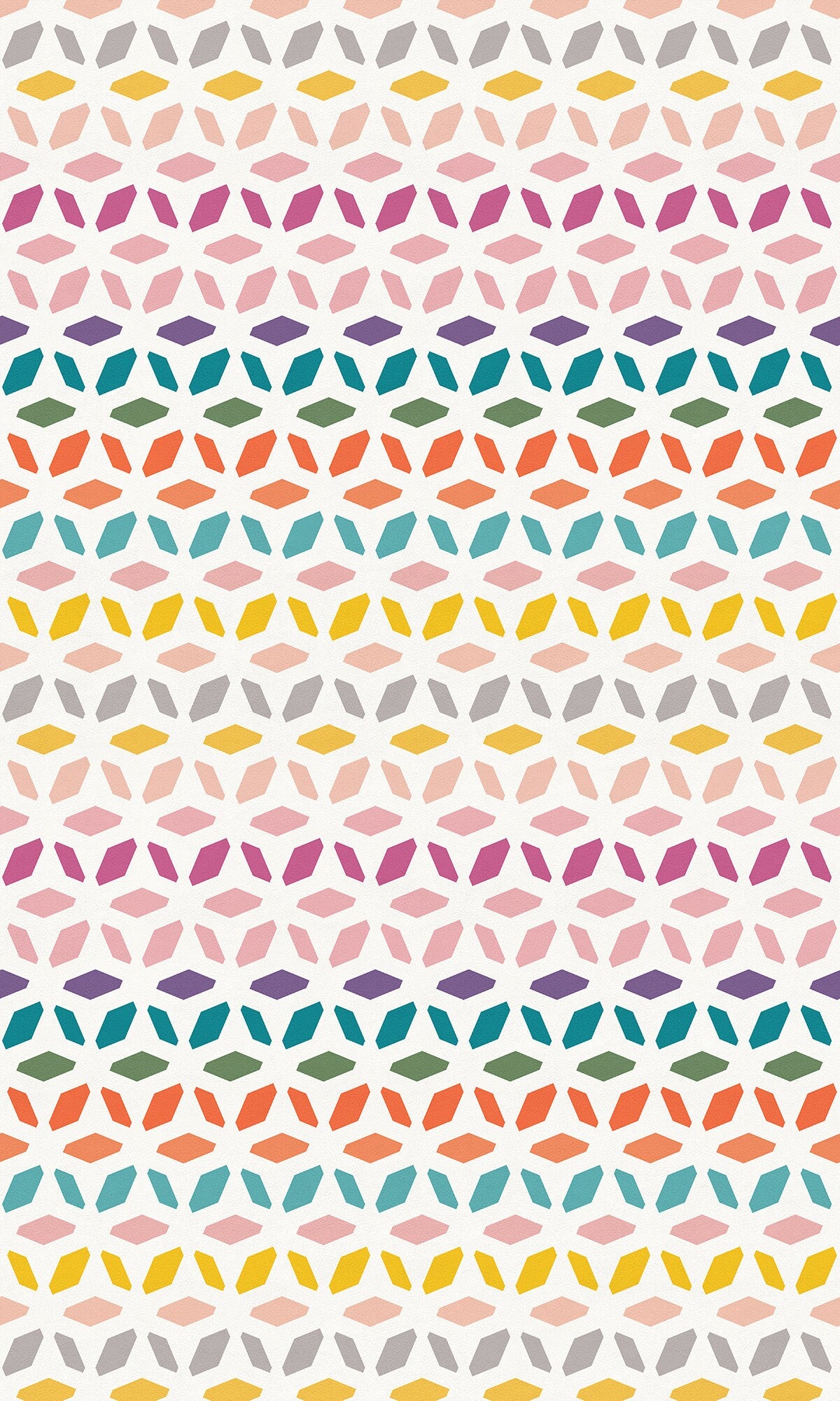Gemstones Versatile Indoor/Outdoor Washable Rug - Multicolor Mid-Century Geometric - Vinyl with Non-Slip Latex Backing