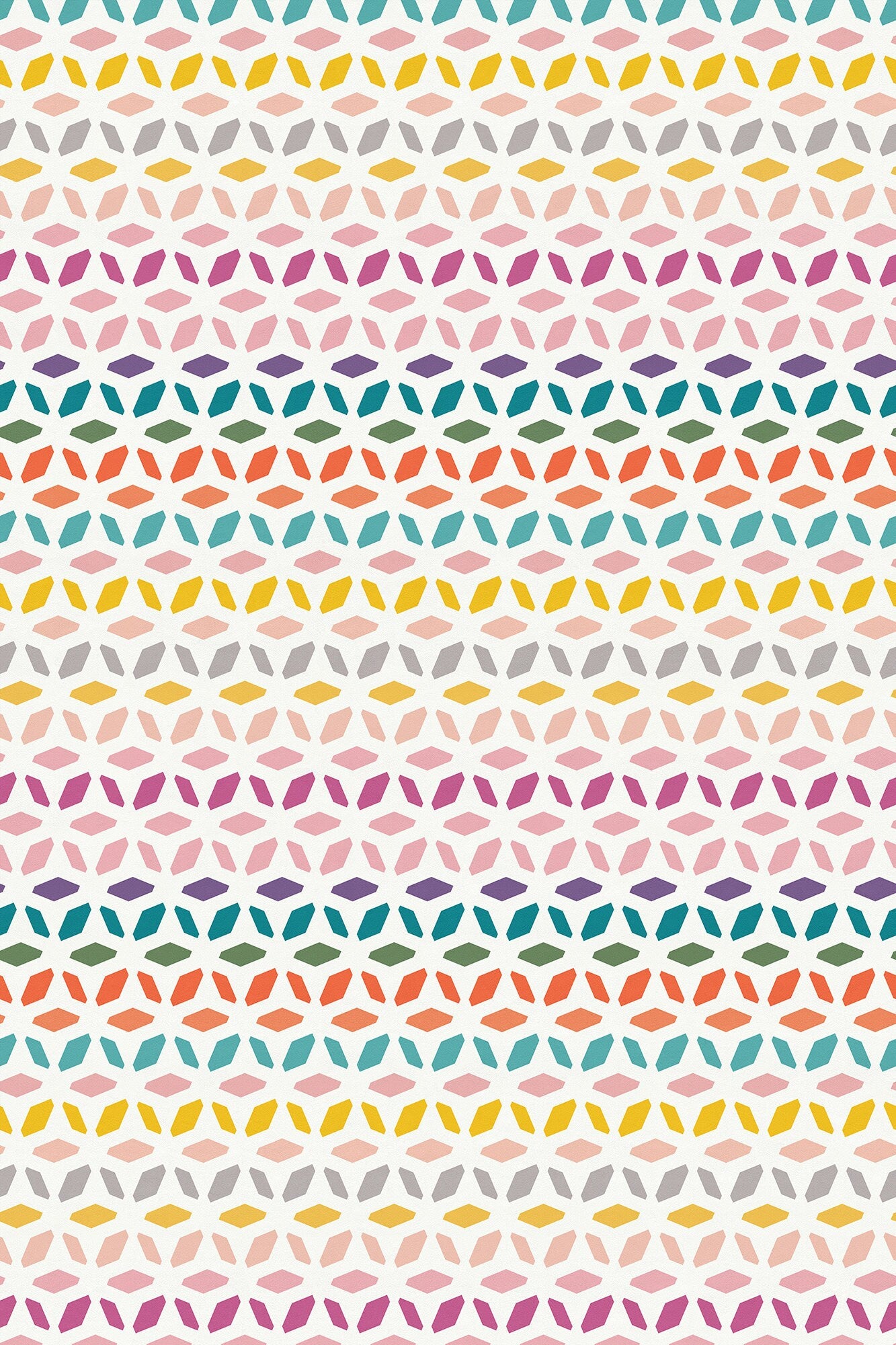 Gemstones Versatile Indoor/Outdoor Washable Rug - Multicolor Mid-Century Geometric - Vinyl with Non-Slip Latex Backing