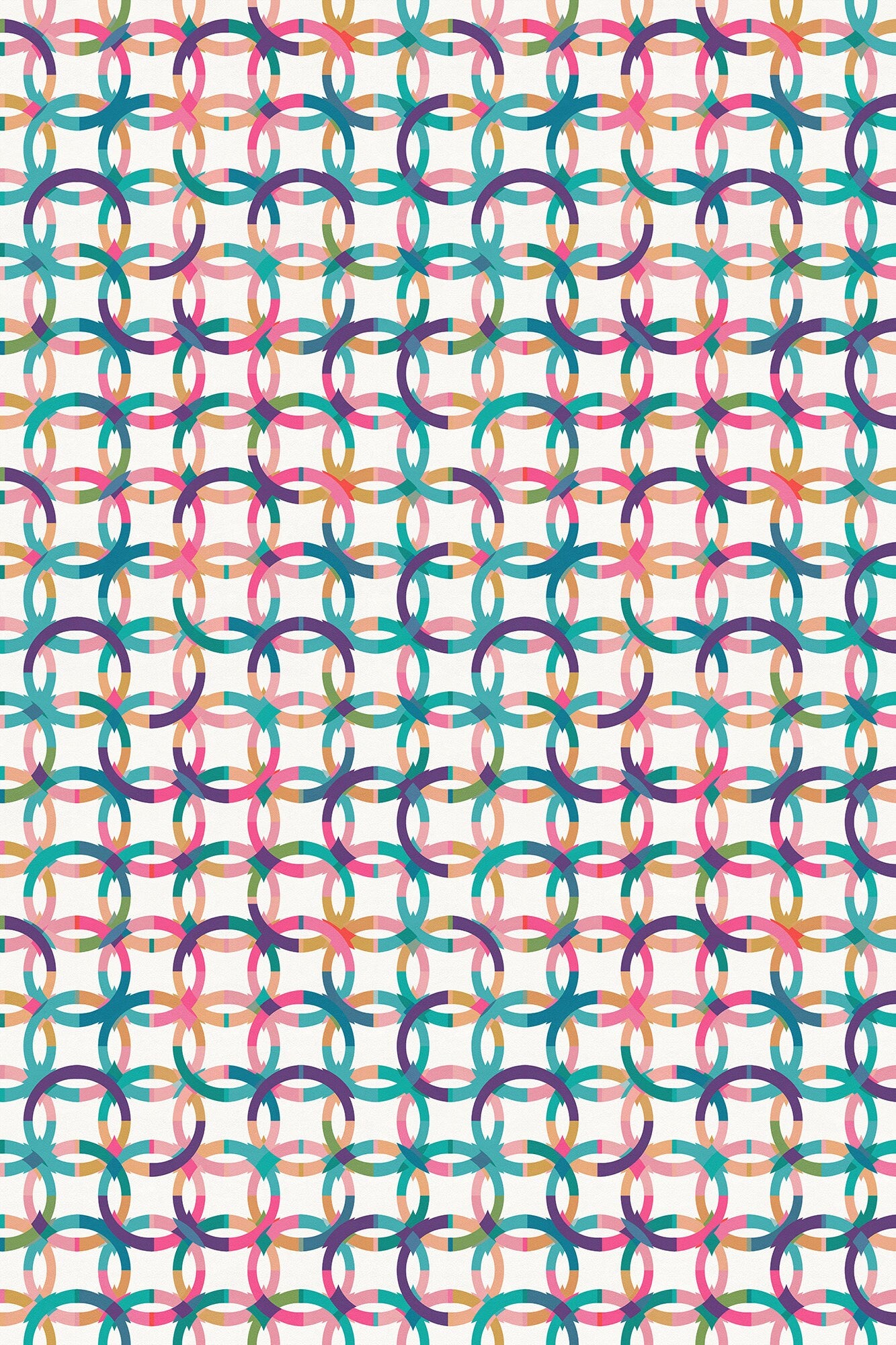 Loop de Loop Versatile Indoor/Outdoor Washable Rug - Multicolor Mid-Century - Vinyl with Non-Slip Latex Backing