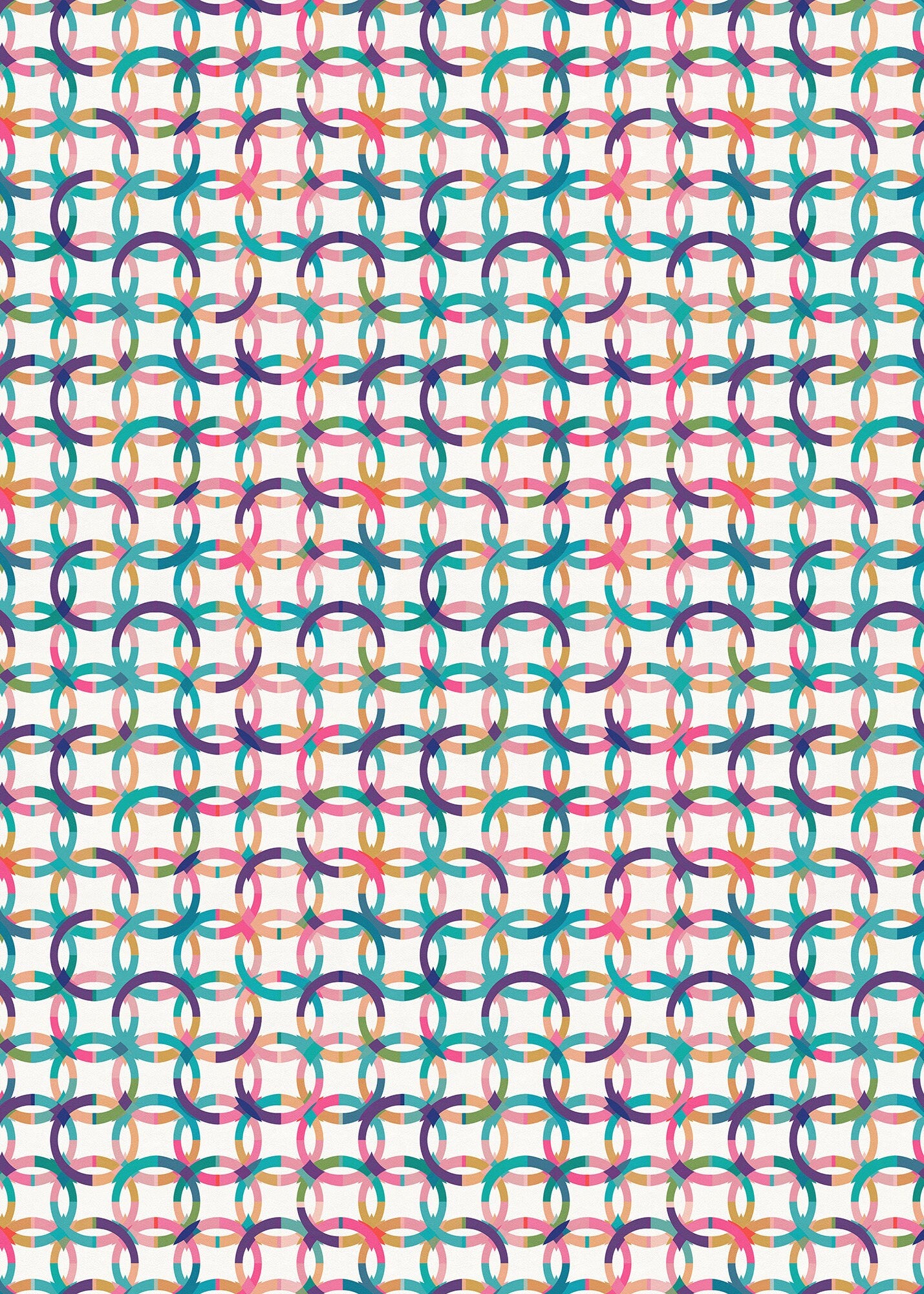 Loop de Loop Versatile Indoor/Outdoor Washable Rug - Multicolor Mid-Century - Vinyl with Non-Slip Latex Backing
