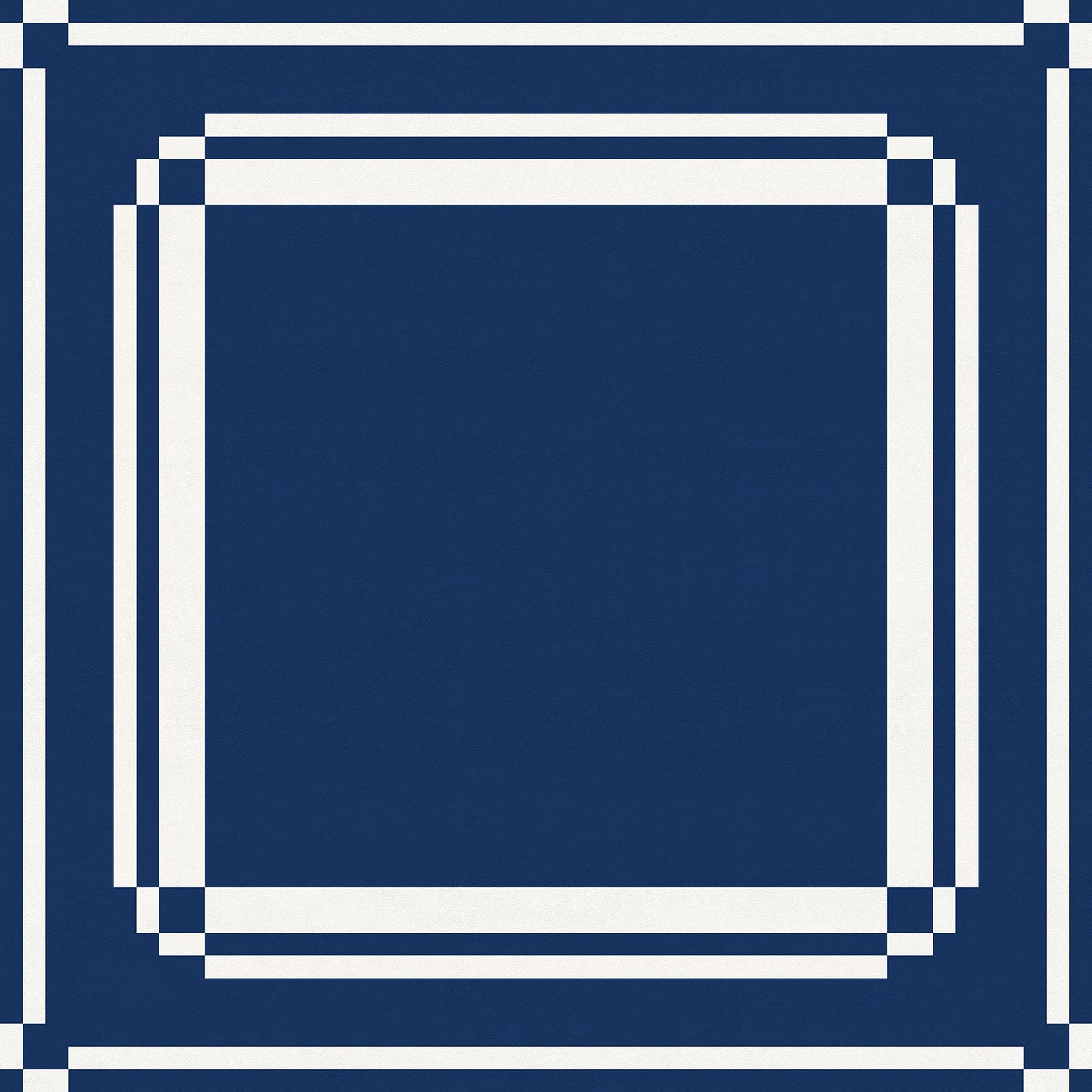 Blue Tie Affair Versatile Indoor/Outdoor Rug - Modern Coastal Blue Bordered - Vinyl with Non-Slip Latex Backing