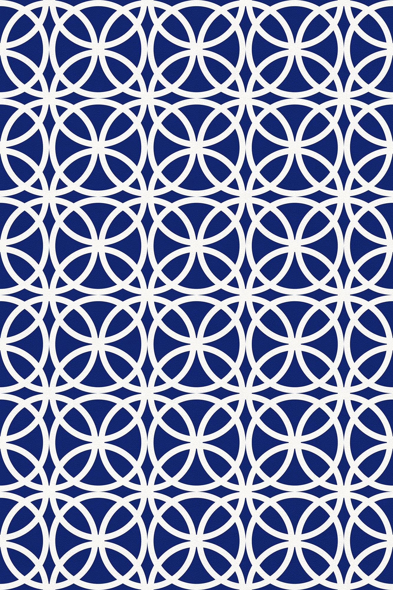 Chicago Versatile Indoor/Outdoor Washable Rug - Modern, Contemporary Navy Blue Geometric - Vinyl with Non-Slip Backing