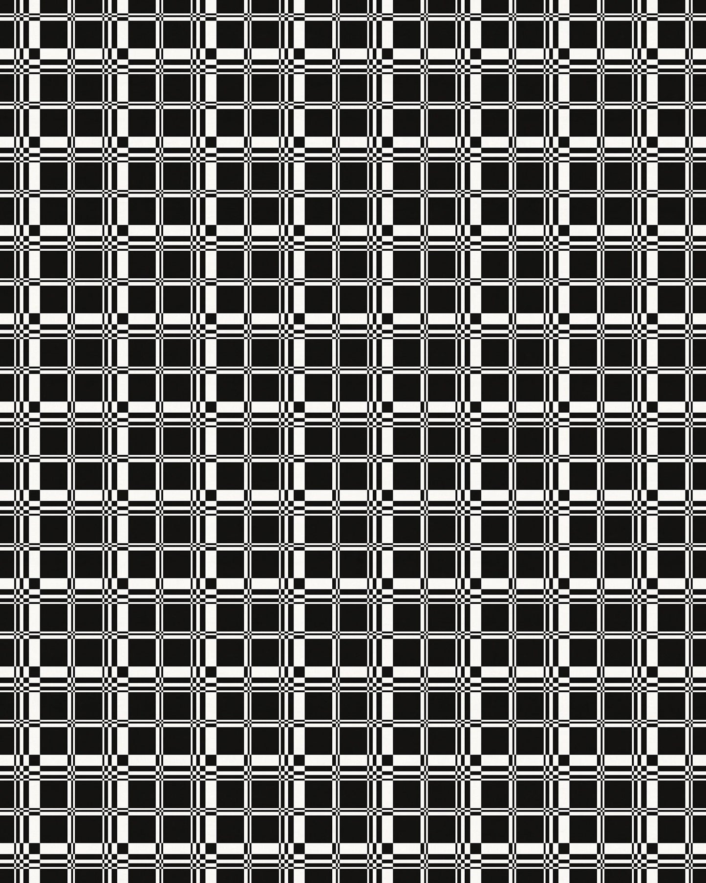 Checkmate Plaid Versatile Indoor/Outdoor Washable Rug - Modern Industrial Black Plaid - Vinyl with Non-Slip Latex Backing