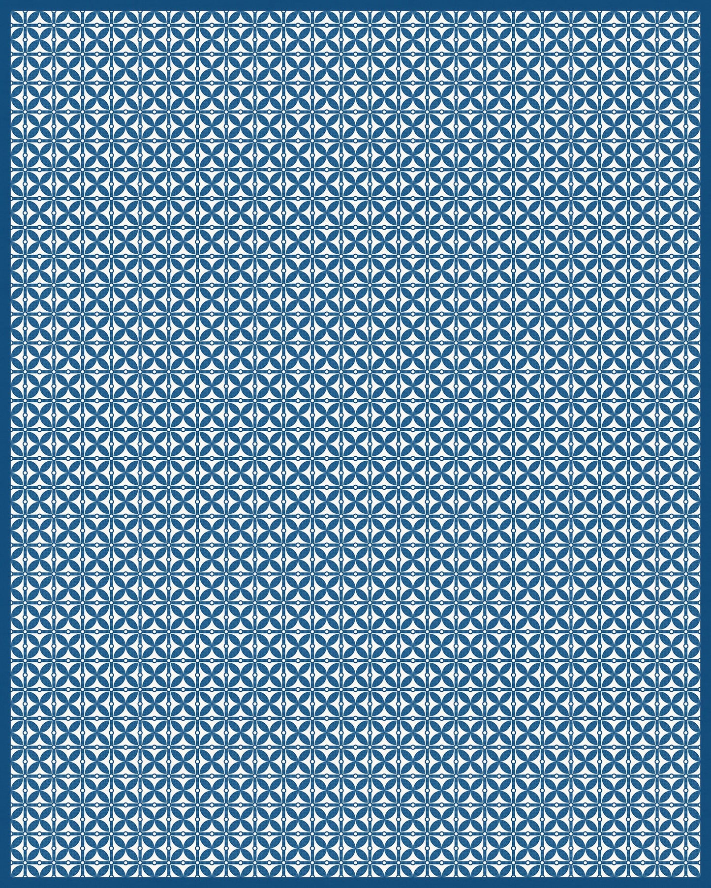 Charleston Versatile Indoor/Outdoor Washable Rug - Contemporary Coastal Geometric Blue - Vinyl with Non-Slip Latex Backing