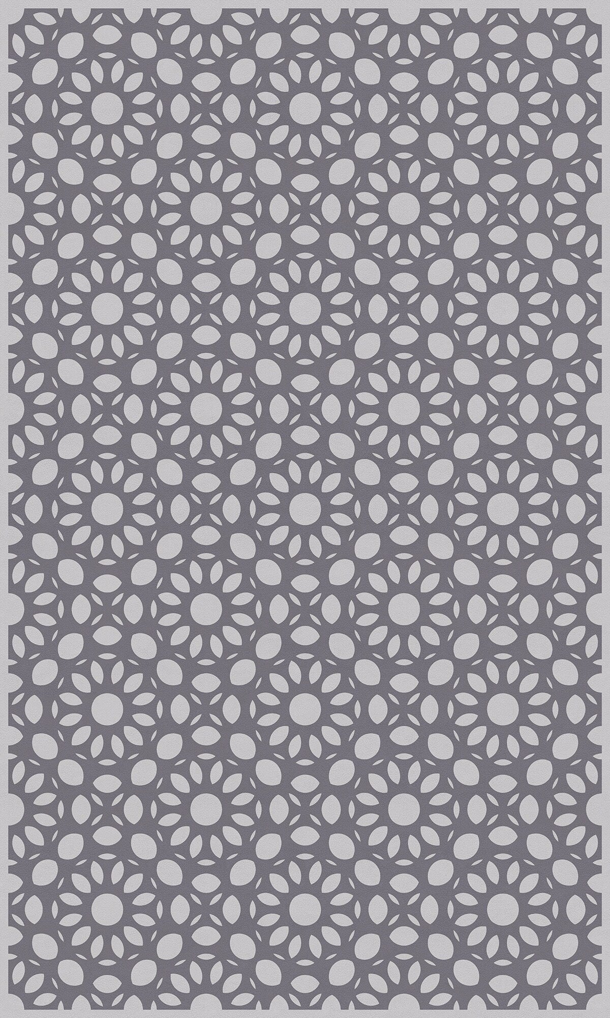 Dahlia Versatile Indoor/Outdoor Washable Rug - Rectangle Farmhouse Geometric Gray - Vinyl with Non-Slip Latex Backing