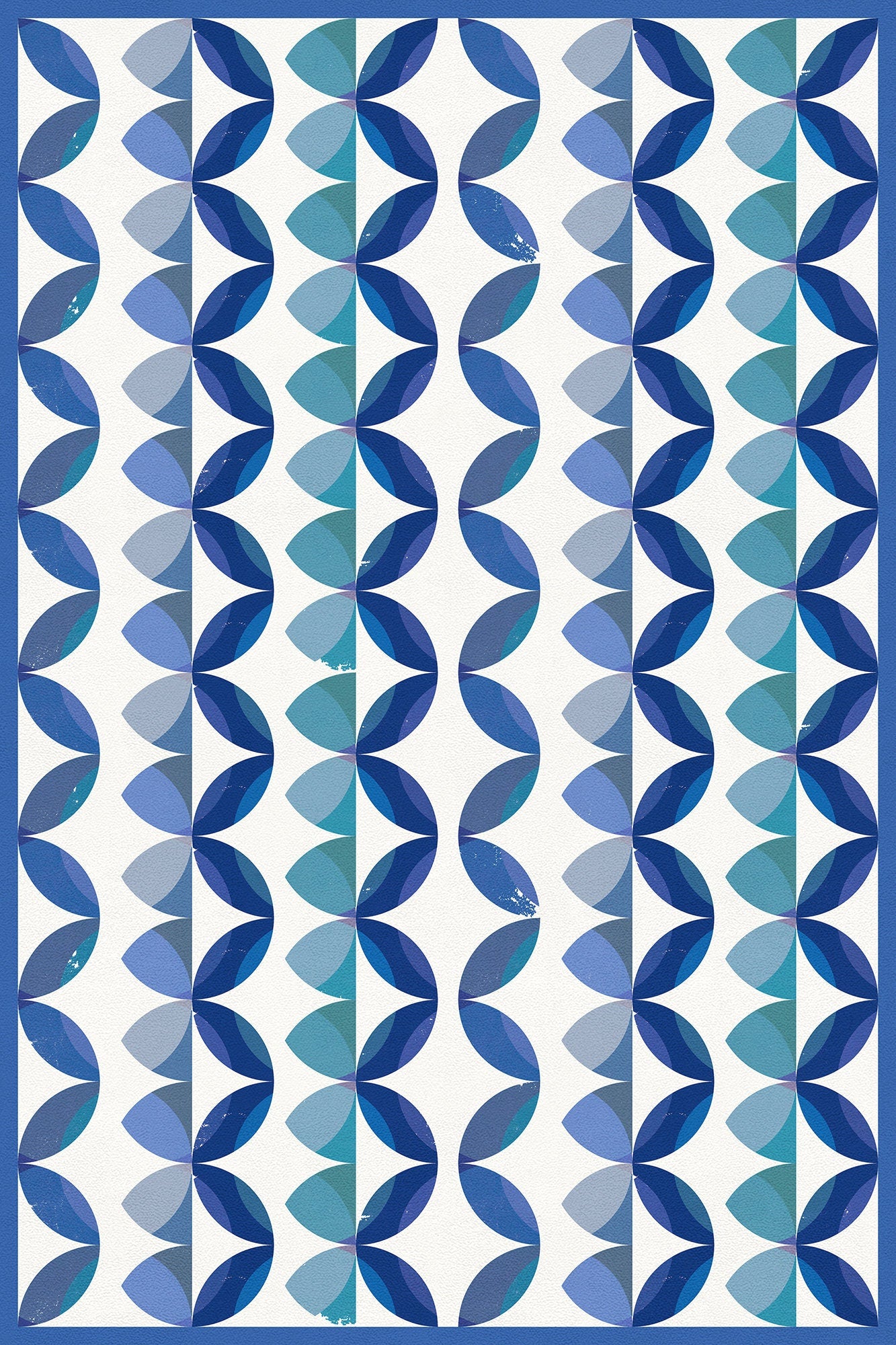 Ripple Indoor/Outdoor Washable Floor Covering - Blue Modern Coastal - 2-Ply Vinyl with Non-Slip Latex Backing