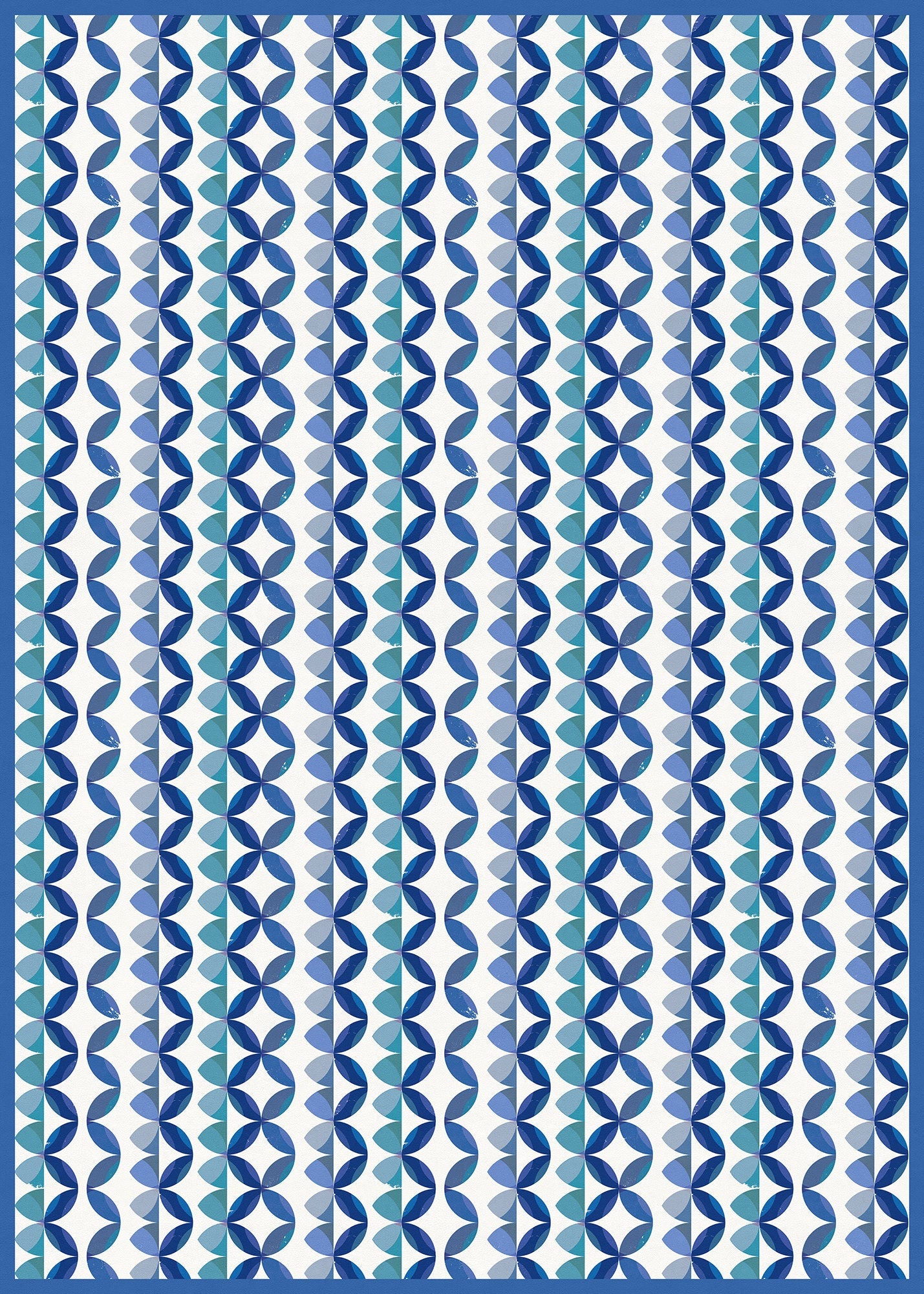 Ripple Indoor/Outdoor Washable Floor Covering - Blue Modern Coastal - 2-Ply Vinyl with Non-Slip Latex Backing