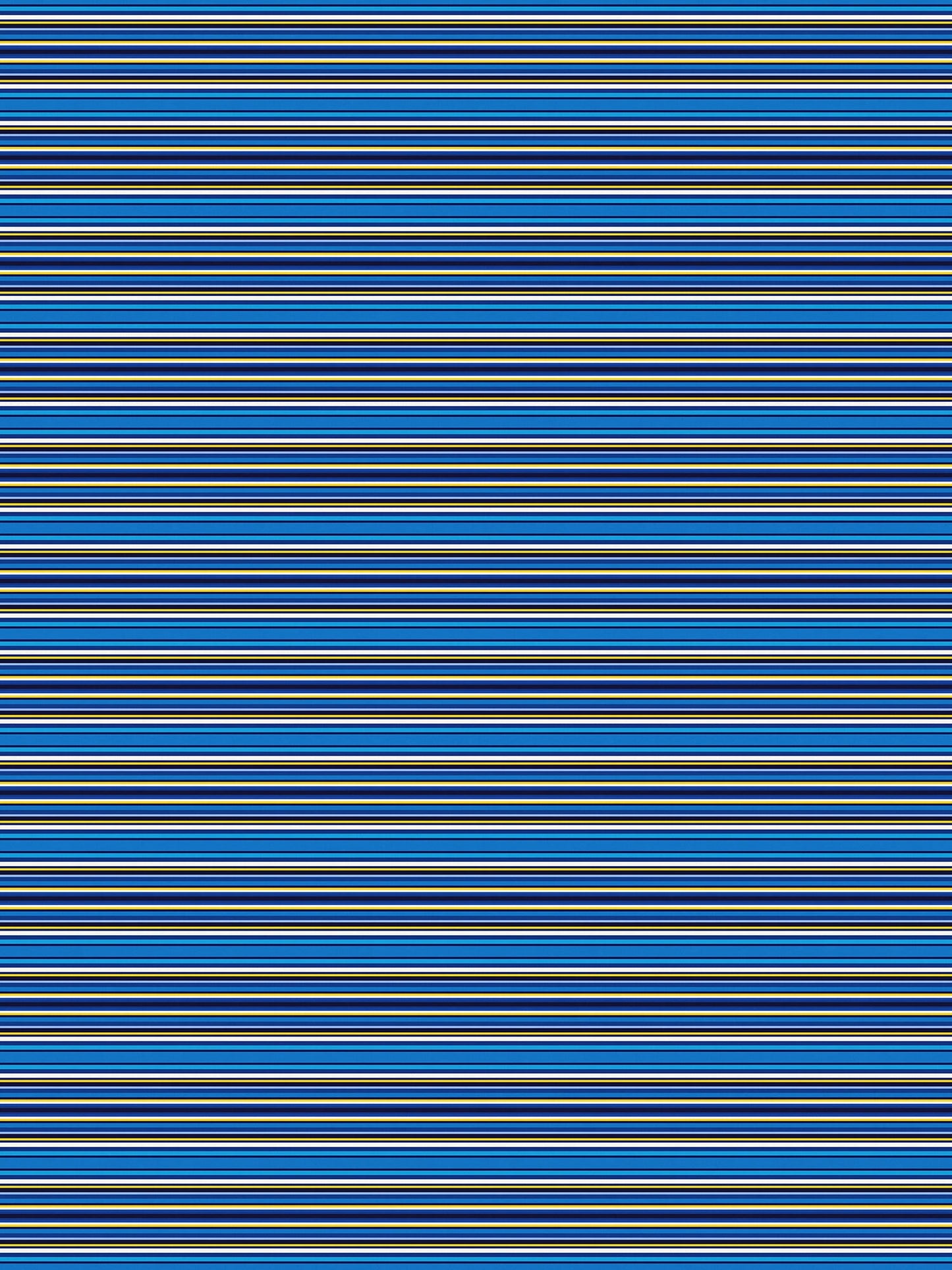 Blue Cabana Stripes Versatile Indoor/Outdoor Washable Rug - Blue, Yellow Modern Coastal Stripes - Vinyl with Non-Slip Latex Backing