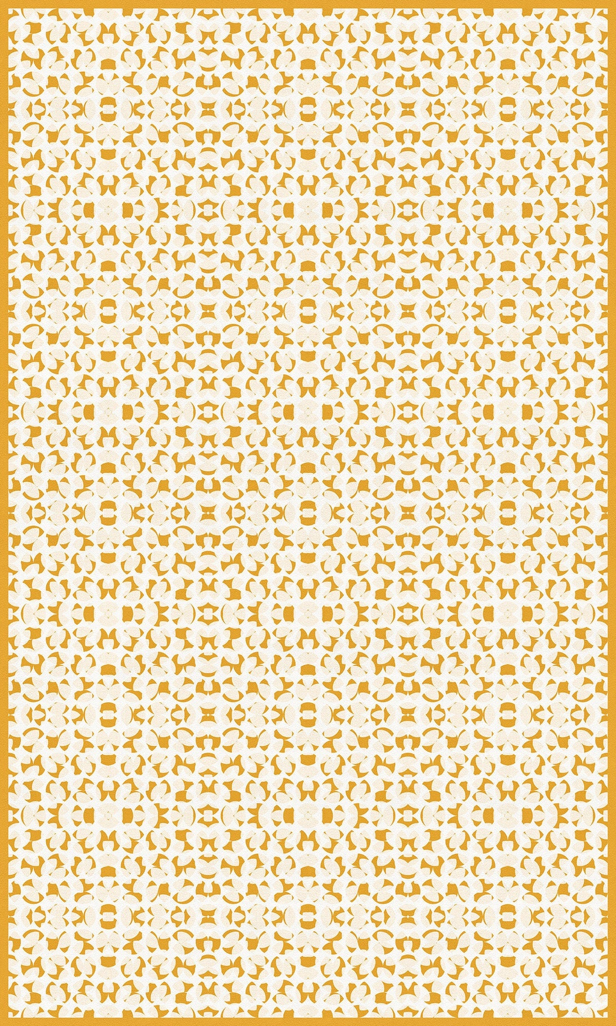 Sunglow Indoor/Outdoor Washable Floor Covering - Yellow, Orange Mid-Century - 2-Ply Vinyl with Non-Slip Latex Backing