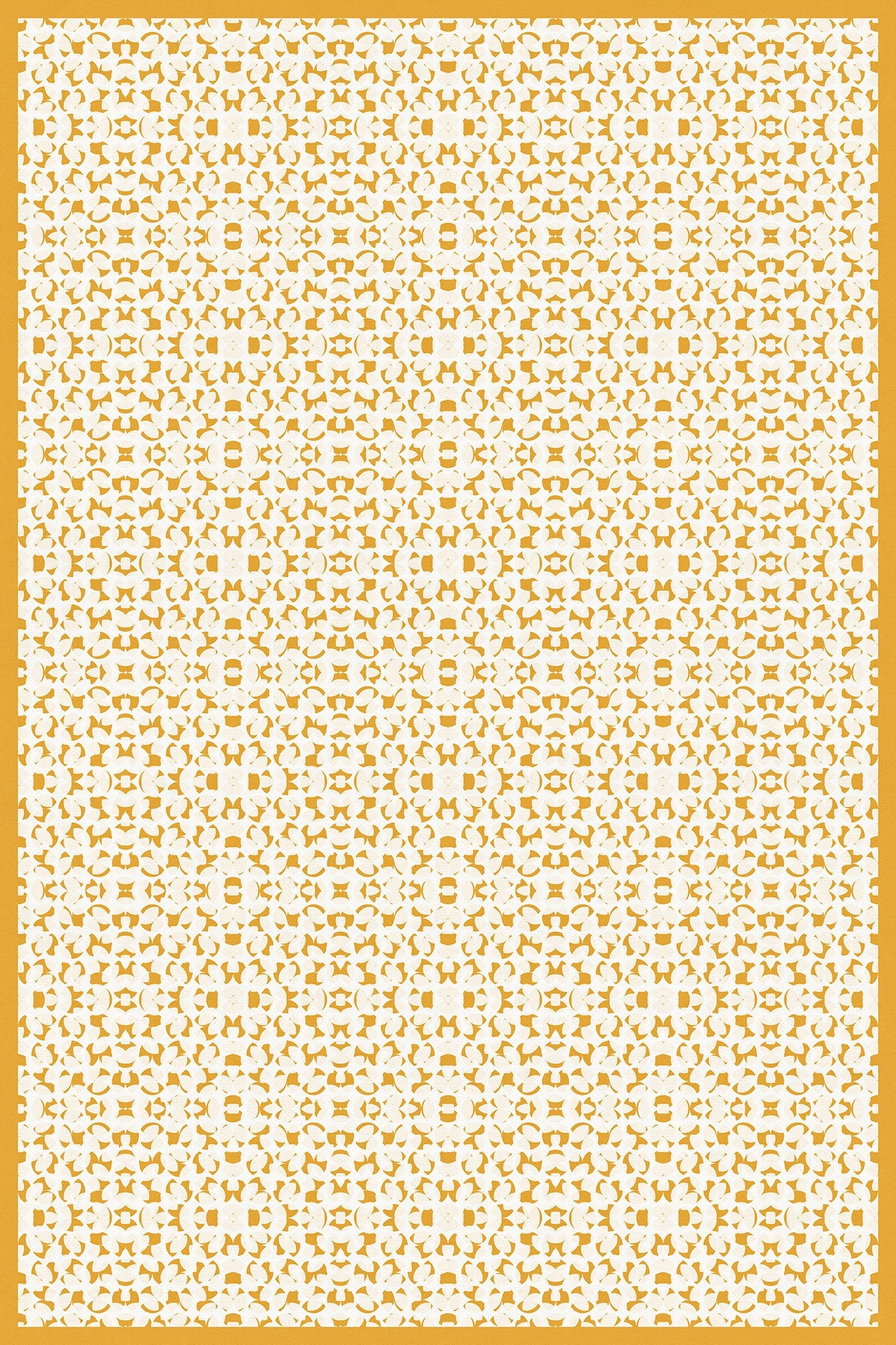 Sunglow Indoor/Outdoor Washable Floor Covering - Yellow, Orange Mid-Century - 2-Ply Vinyl with Non-Slip Latex Backing