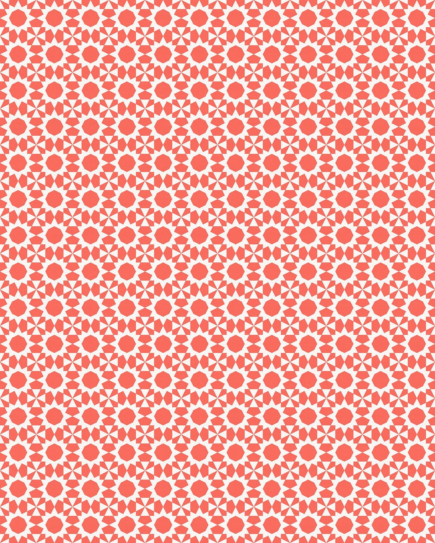 Tan Lines Indoor/Outdoor Washable Floor Covering - Orange, Coral Mid-Century Geometric - 2-Ply Vinyl with Non-Slip Latex Backing