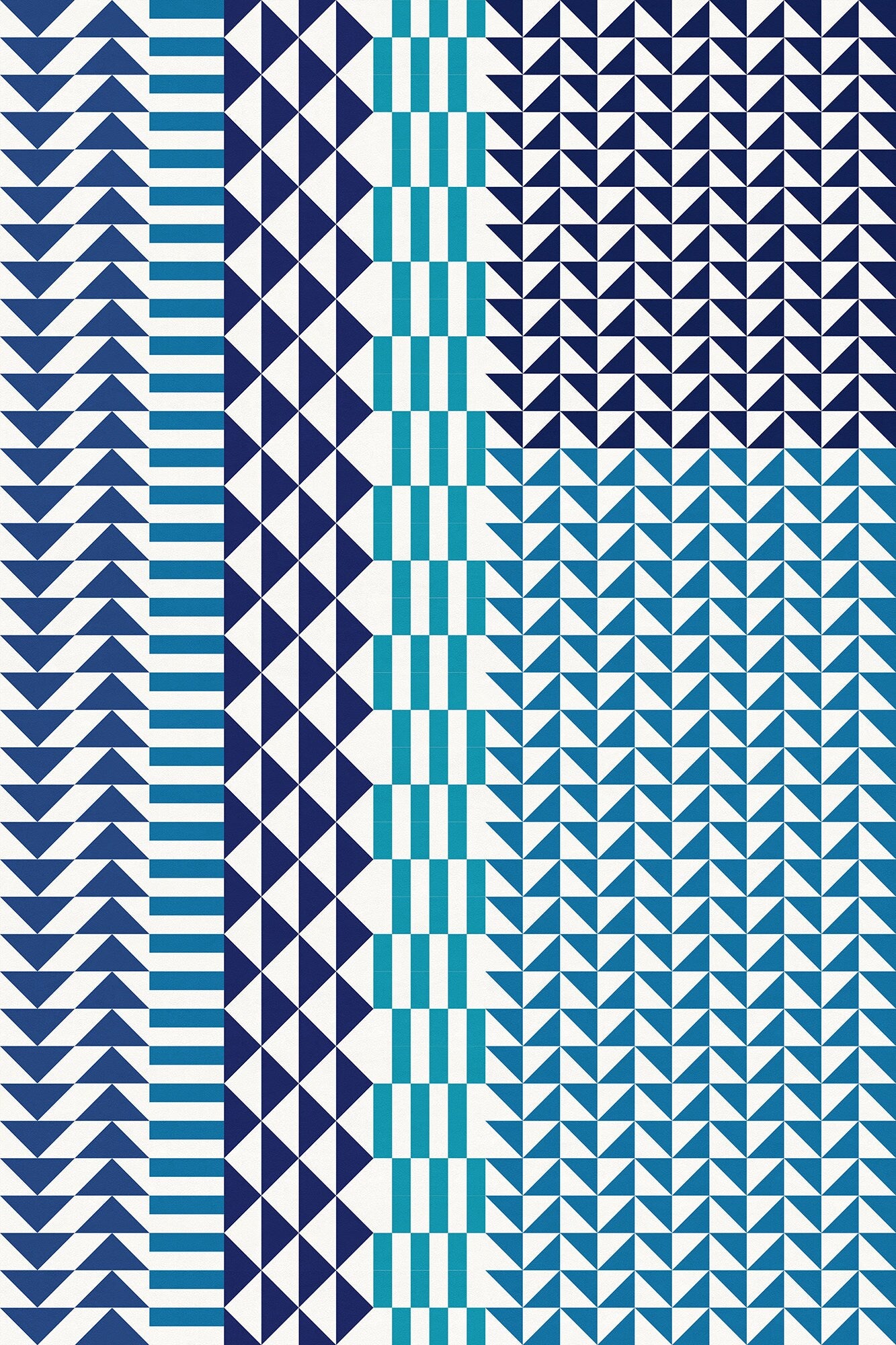 Bondurant Versatile Indoor/Outdoor Washable Rug - Southwestern Blue - Coastal Blue - Vinyl with Non-Slip Latex Backing