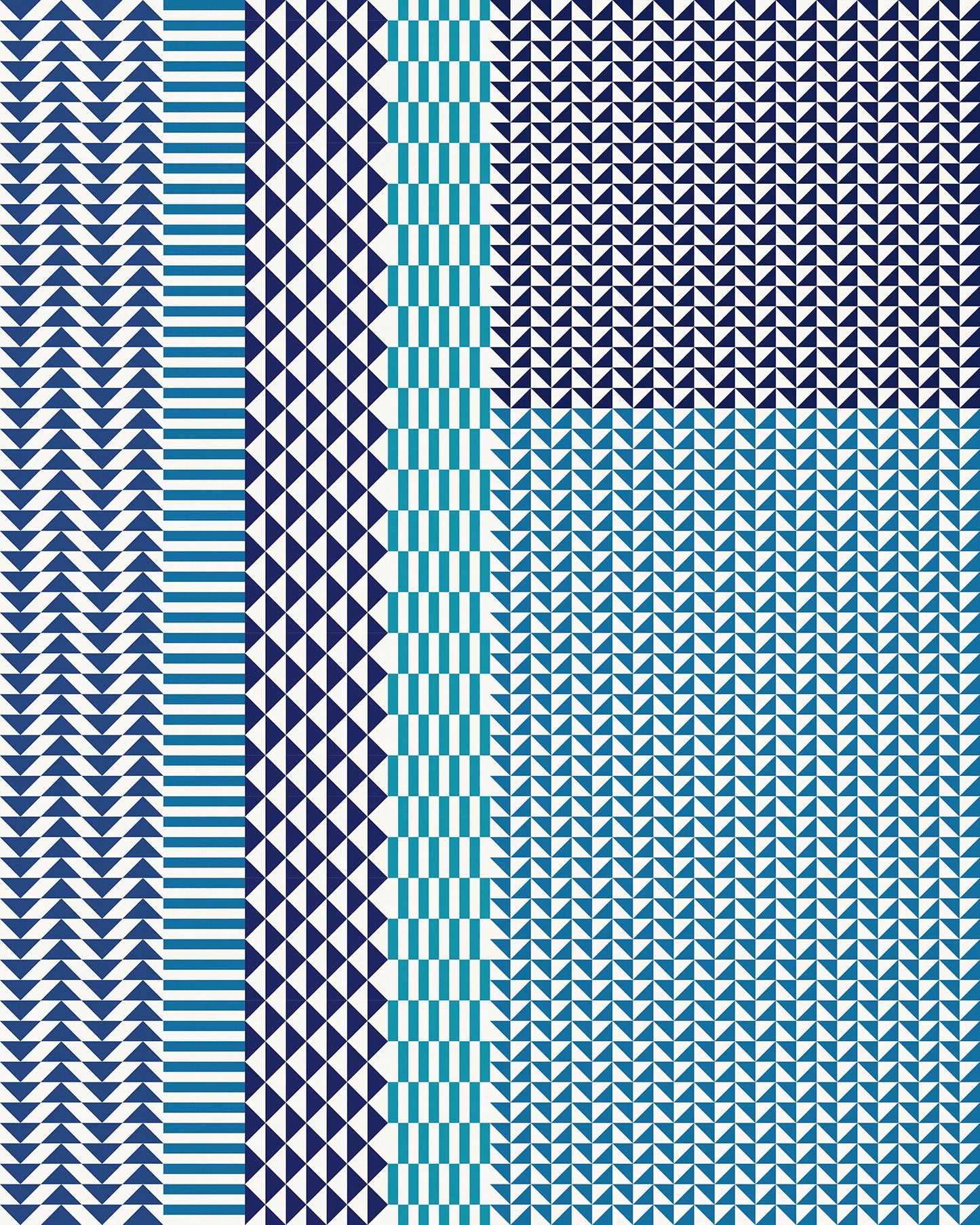 Bondurant Versatile Indoor/Outdoor Washable Rug - Southwestern Blue - Coastal Blue - Vinyl with Non-Slip Latex Backing