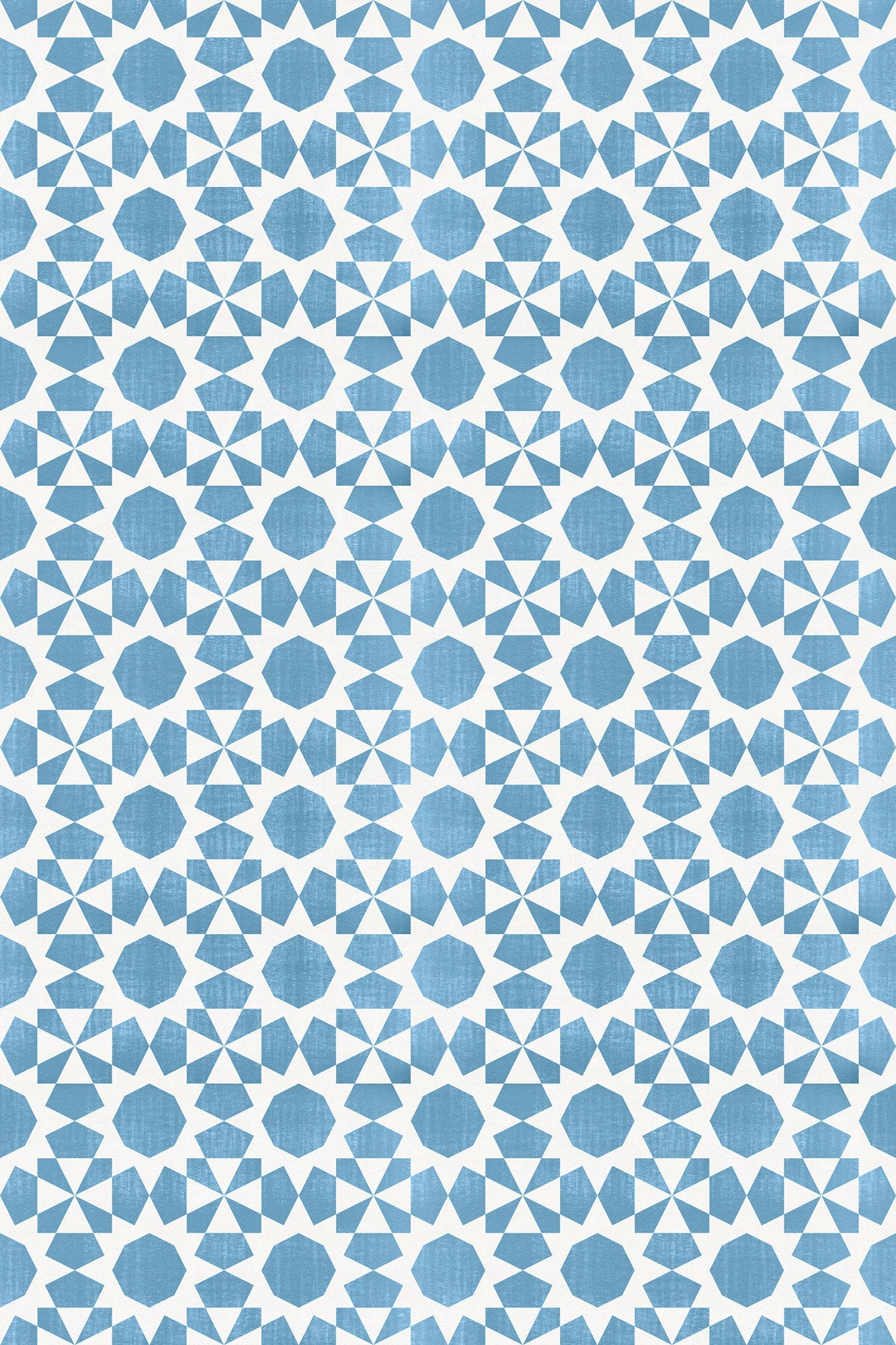 Casper Versatile Indoor/Outdoor Washable Rug - Blue Southwestern Coastal Geometric - Vinyl with Non-Slip Latex Coating