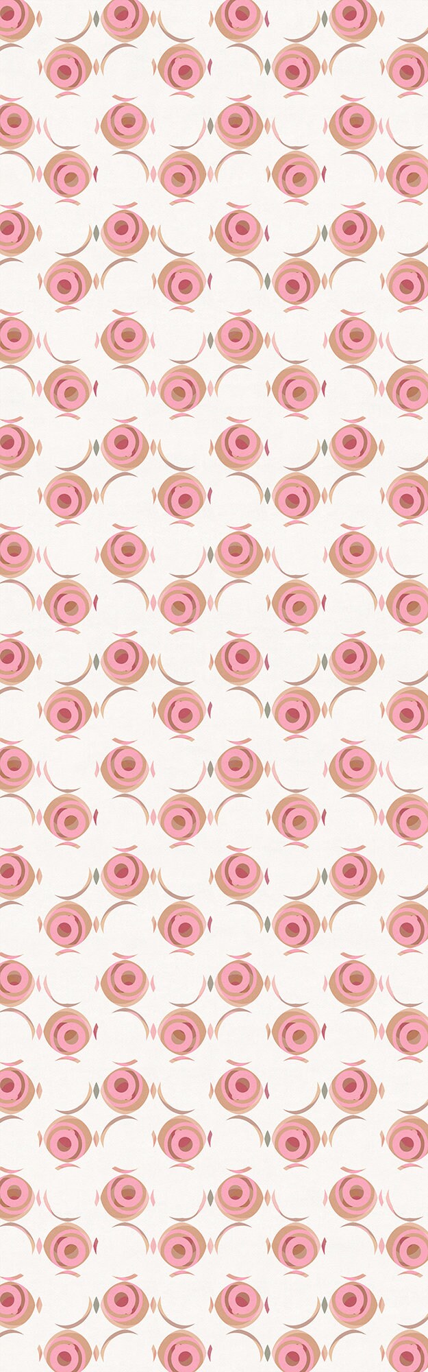 Rosebud Indoor/Outdoor Washable Floor Covering - Pink Bohemian Geometric Floral - 2-Ply Vinyl with Non-Slip Latex Backing