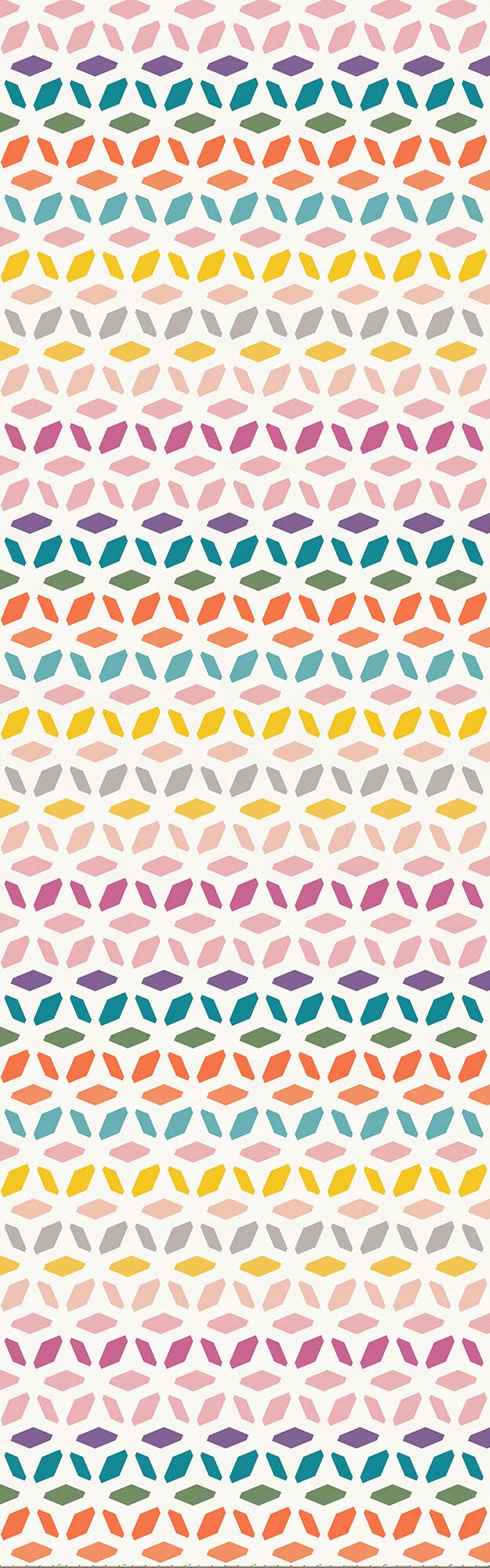 Gemstones Versatile Indoor/Outdoor Washable Rug - Multicolor Mid-Century Geometric - Vinyl with Non-Slip Latex Backing